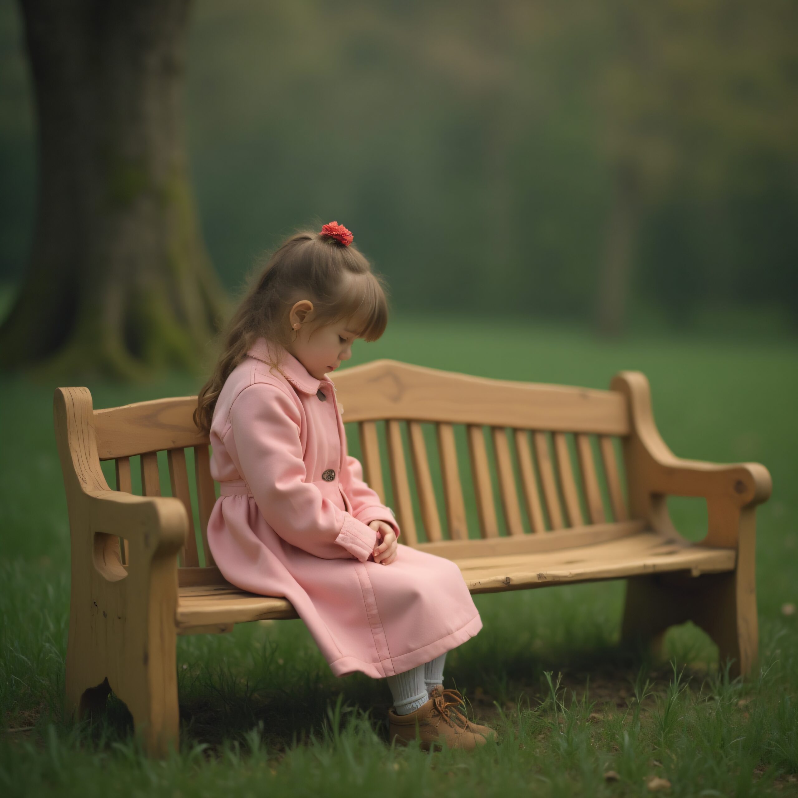 Quiet Contemplation on Park Bench