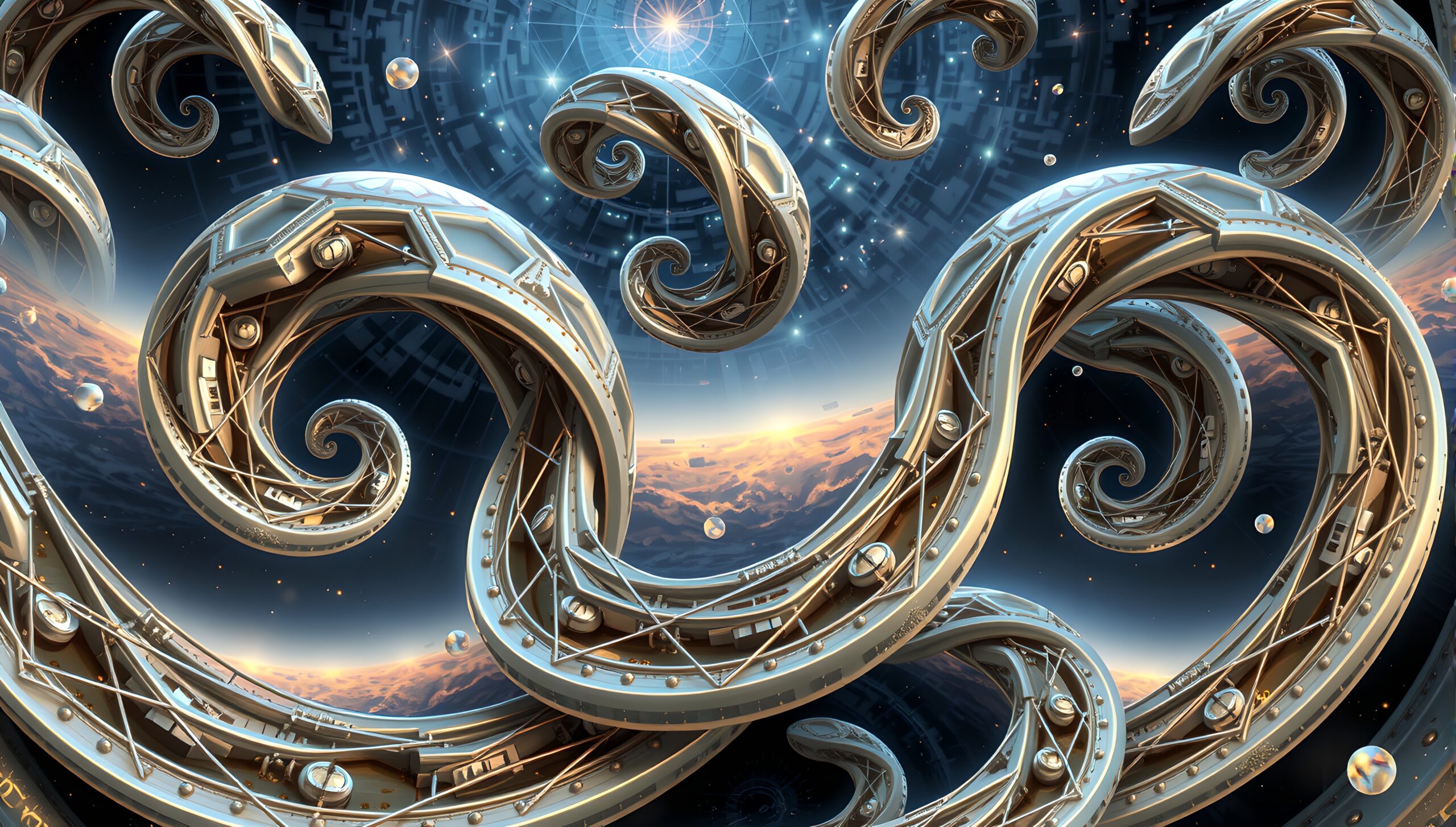 Futuristic Cosmic Swirl Design
