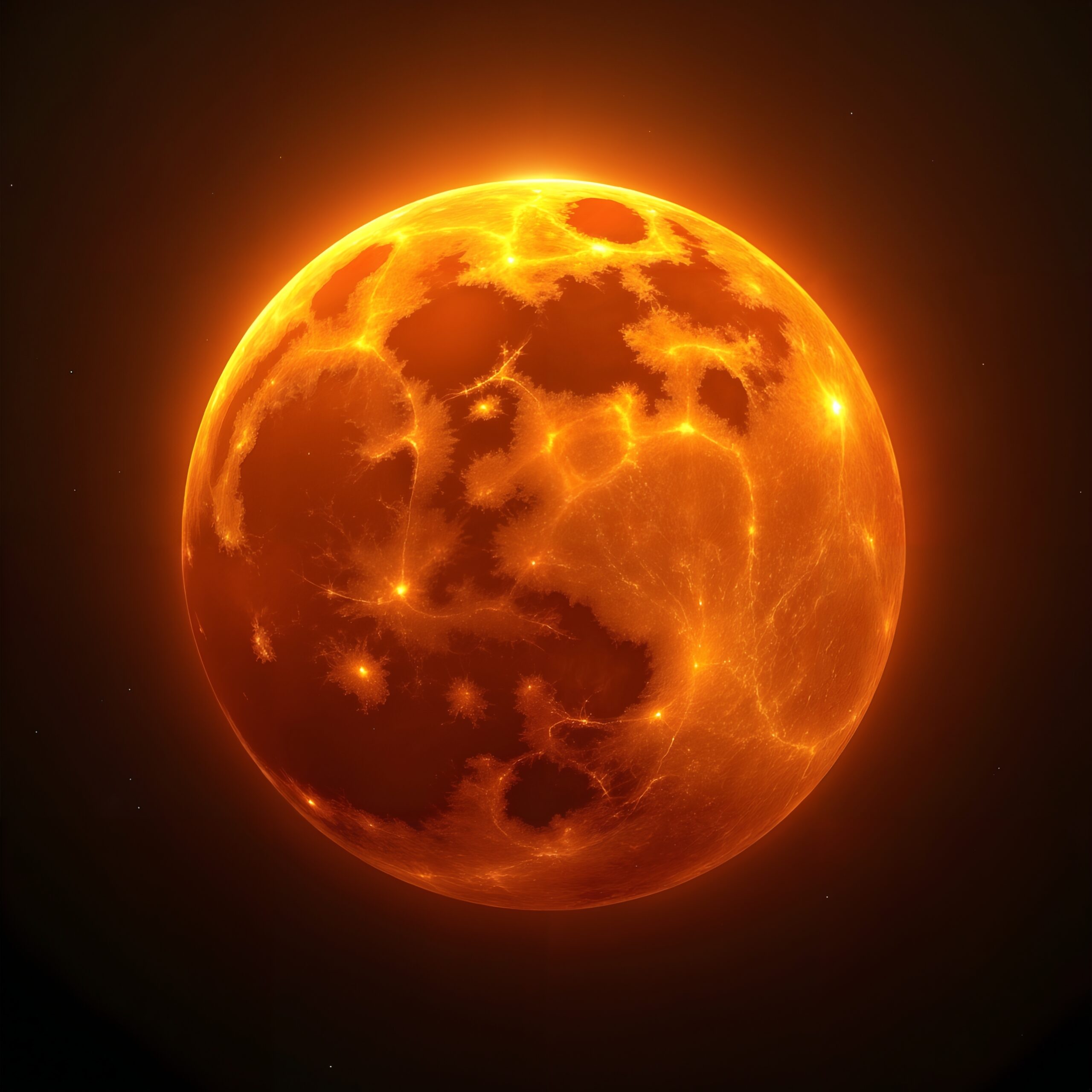 Fiery Celestial Body in Space