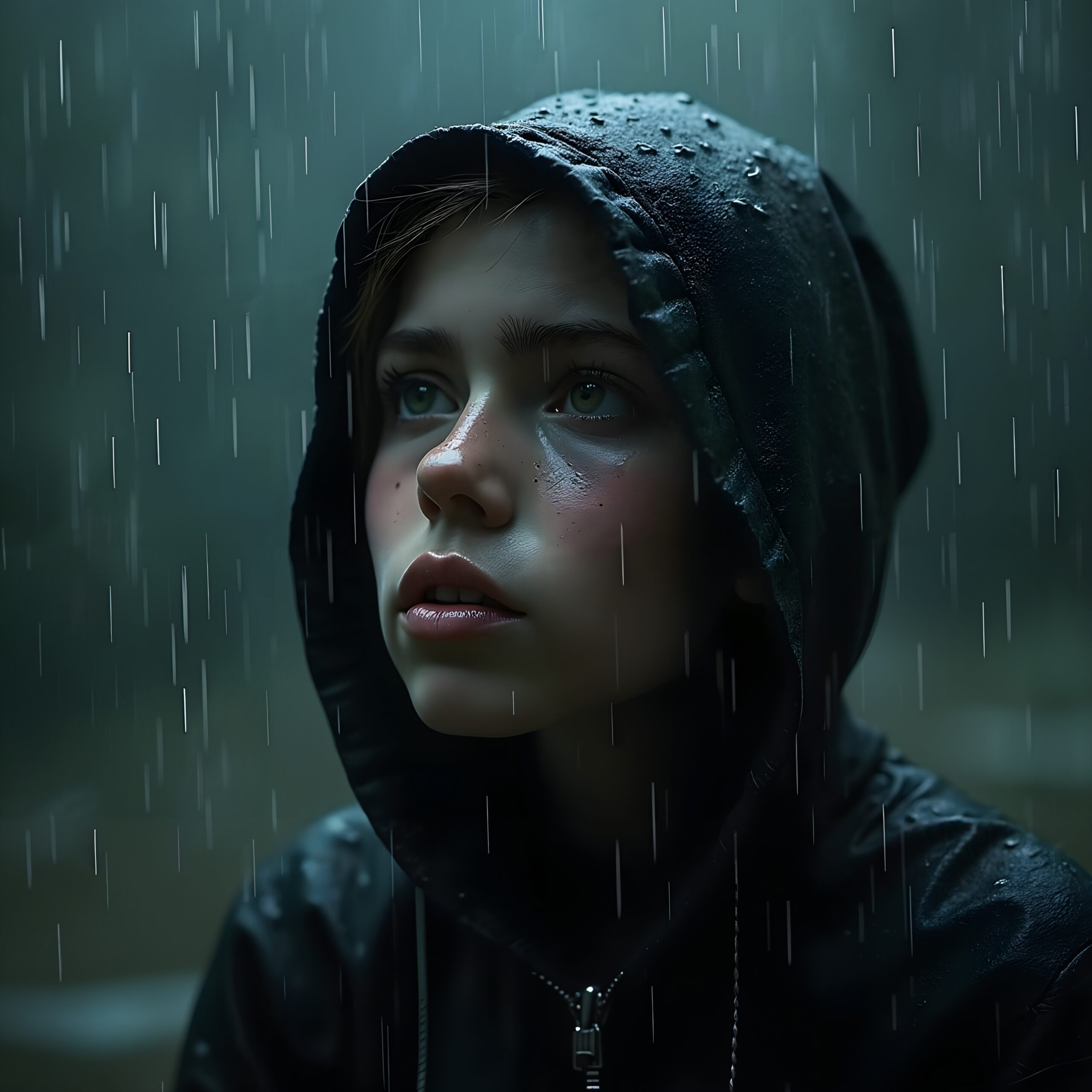 Gazing Upward in the Rain