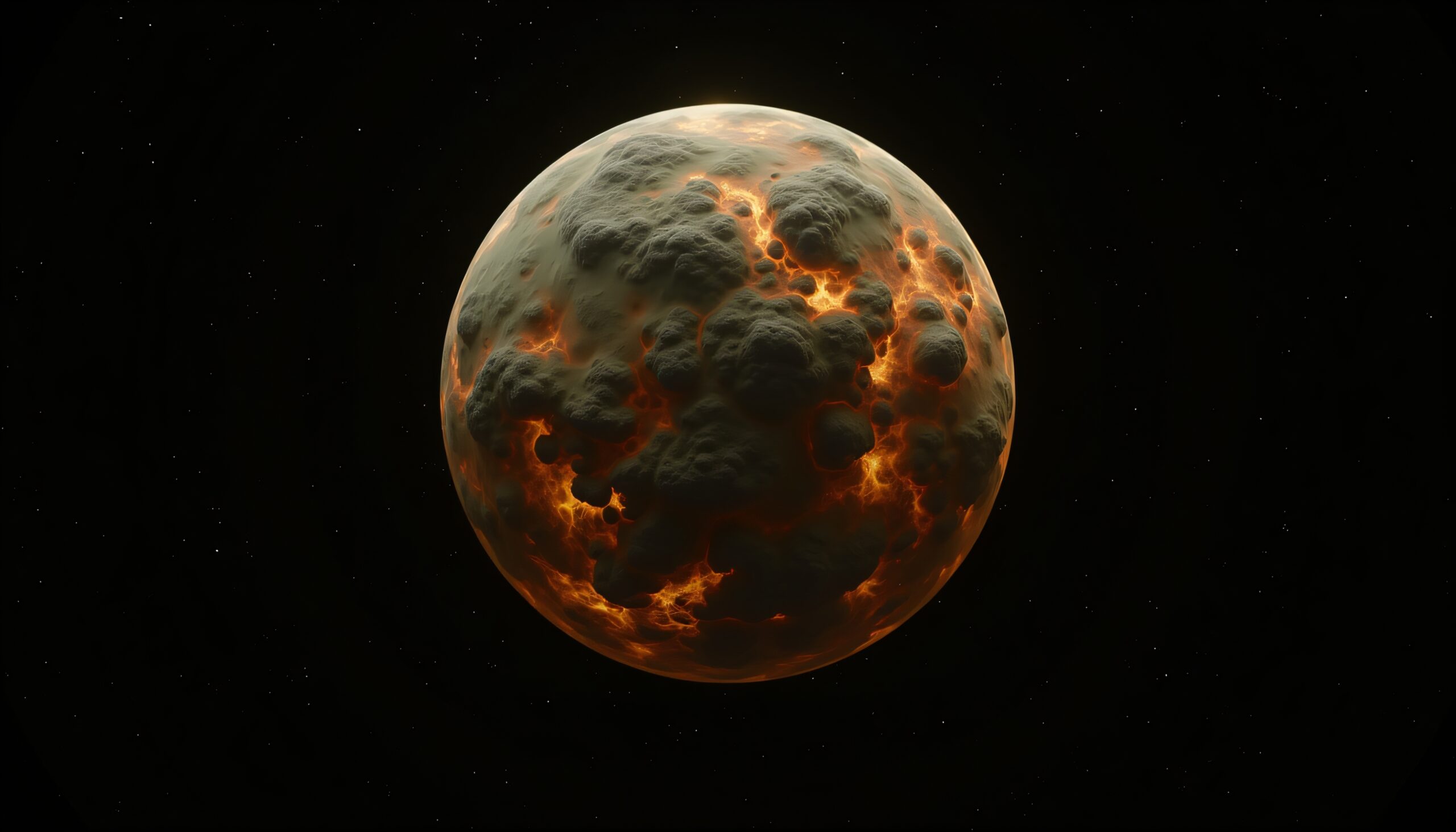 Lava Planet in Dark Space
