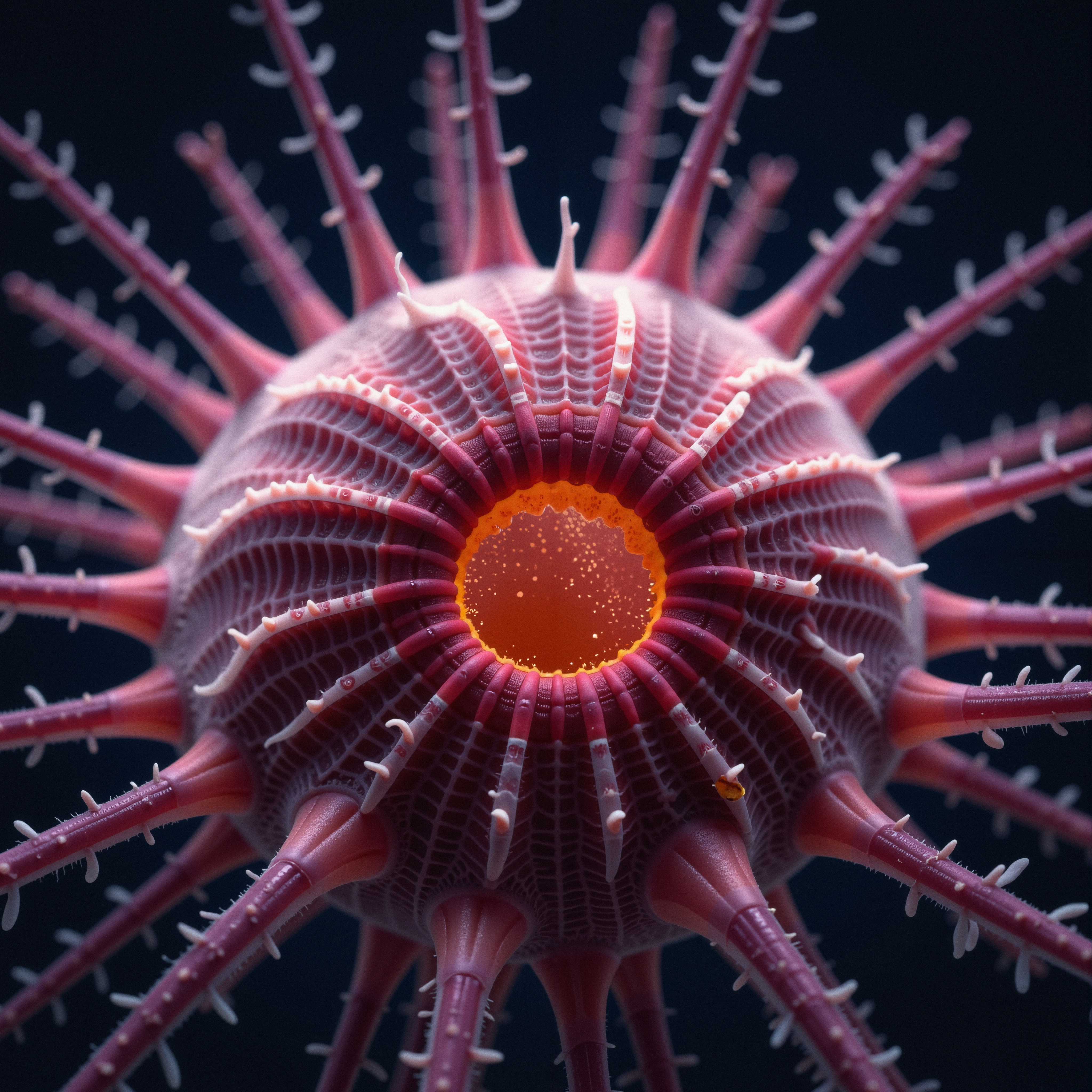 Microscopic Marine Organism with Spiny Structure