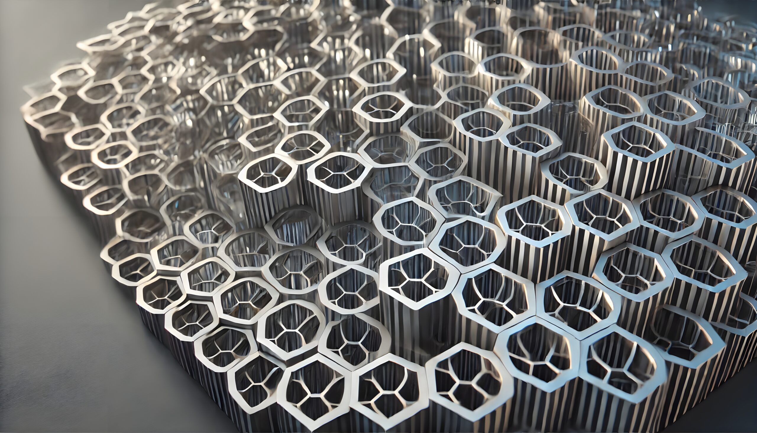 Futuristic Metallic Hexagonal Pattern