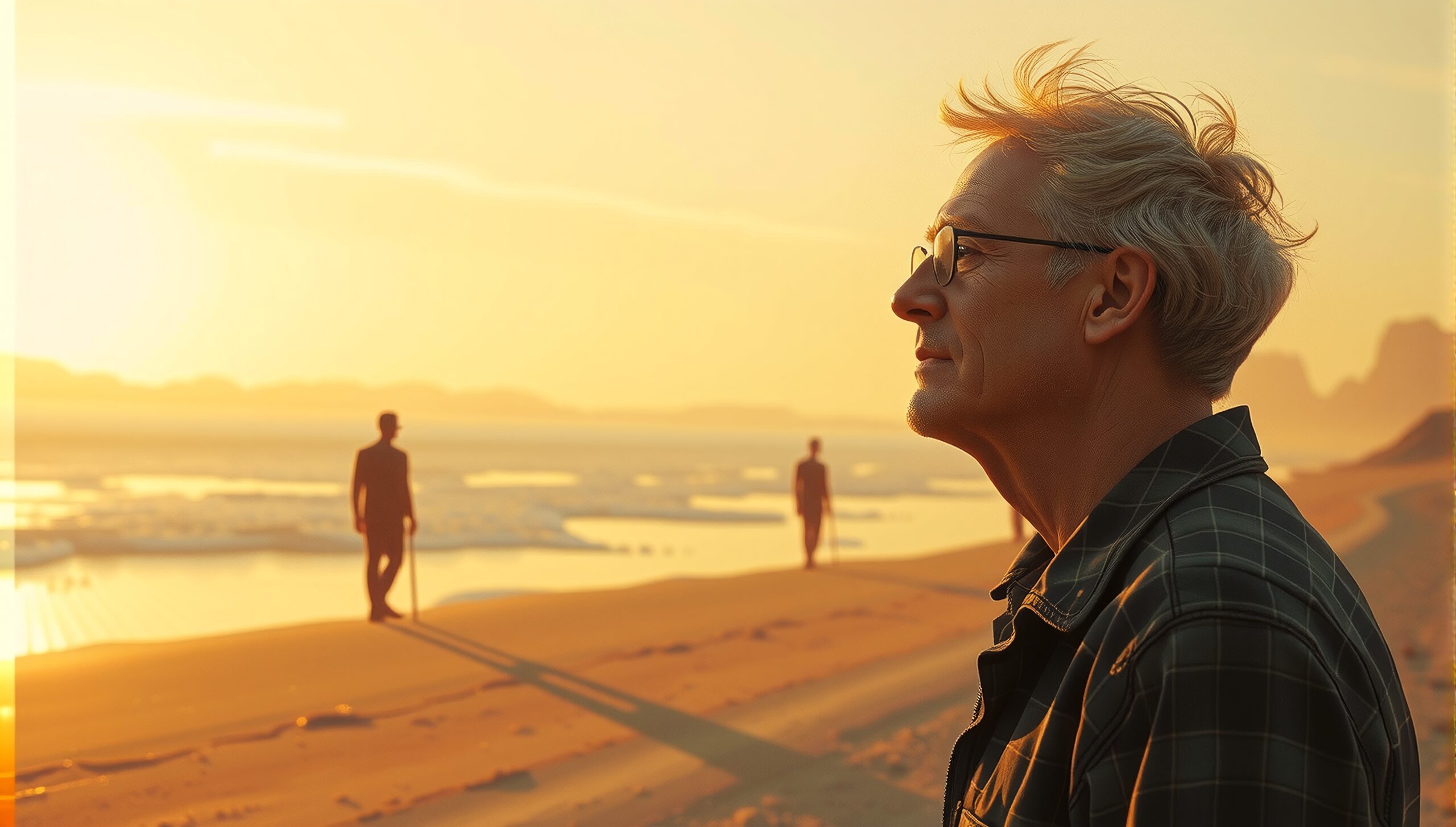 Golden Reflections on Sandy Shores