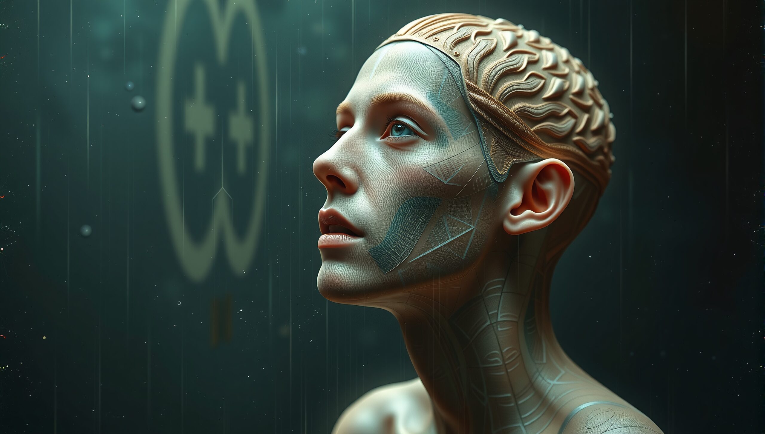 Futuristic Human-Machine Hybrid Portrait