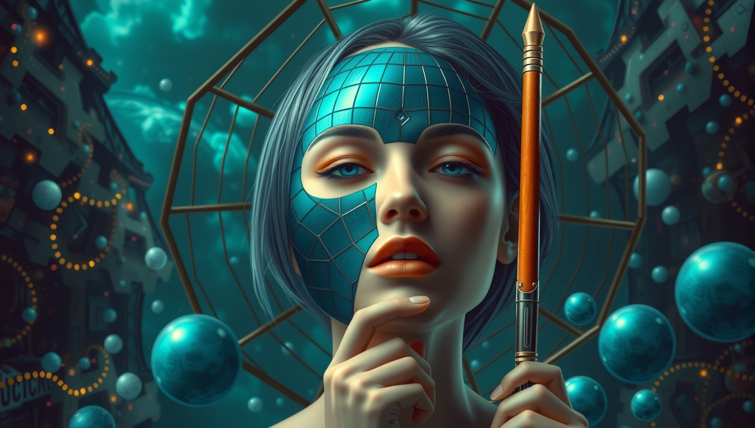 Futuristic Woman with Ethereal Design