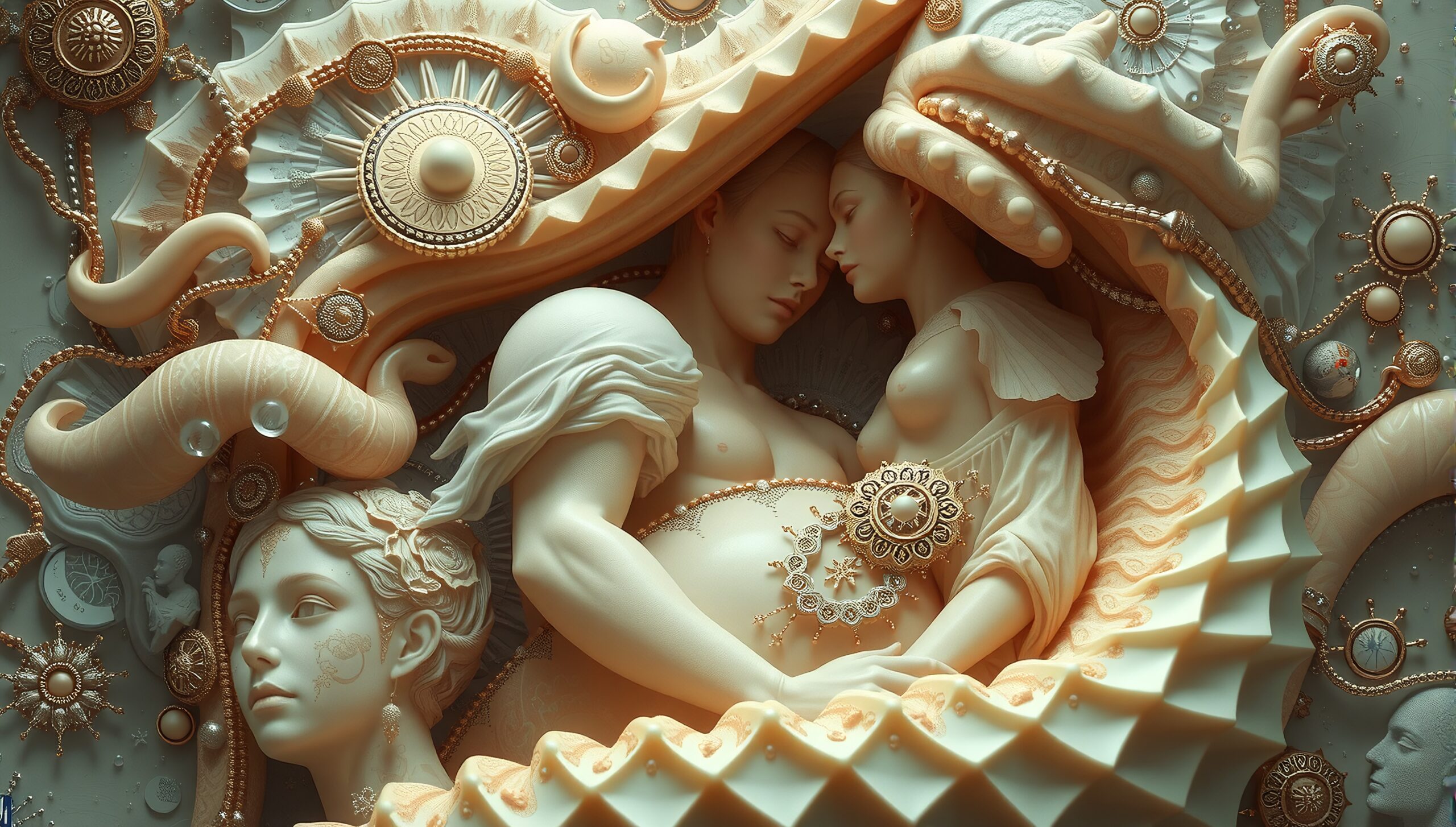 Ethereal Dreams in Ivory Sculpture