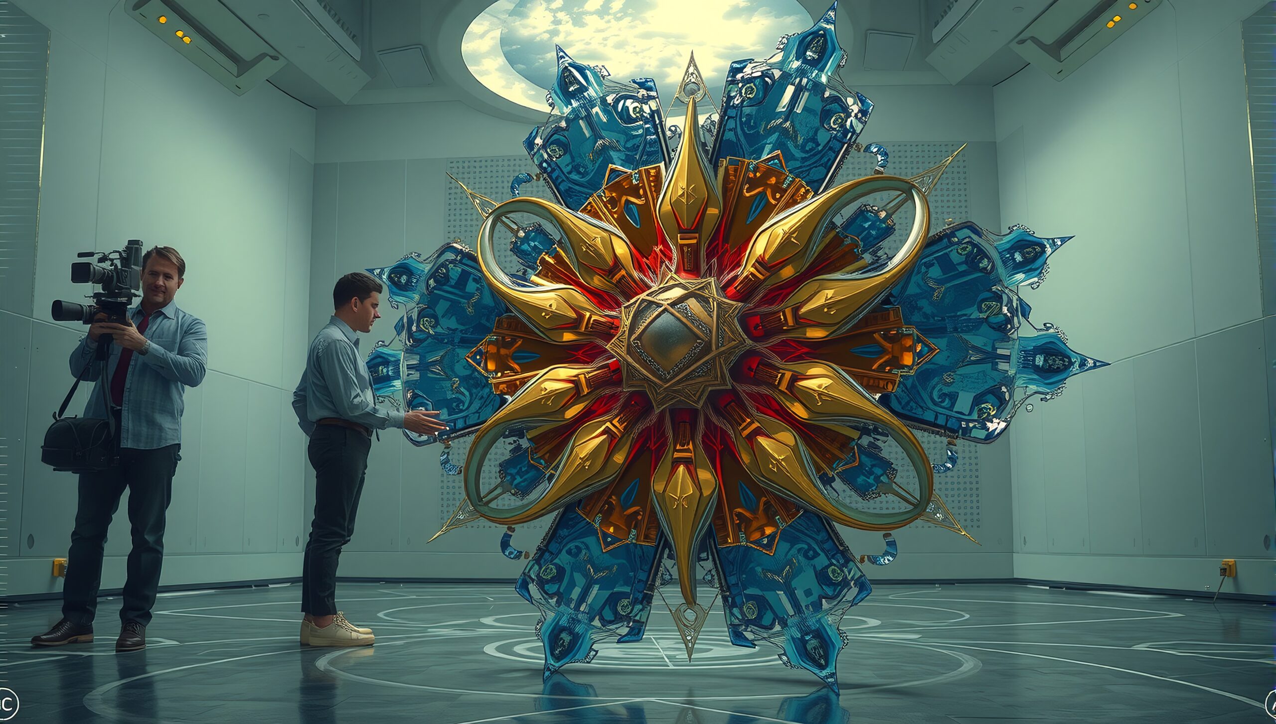 Futuristic Art Installation Filming