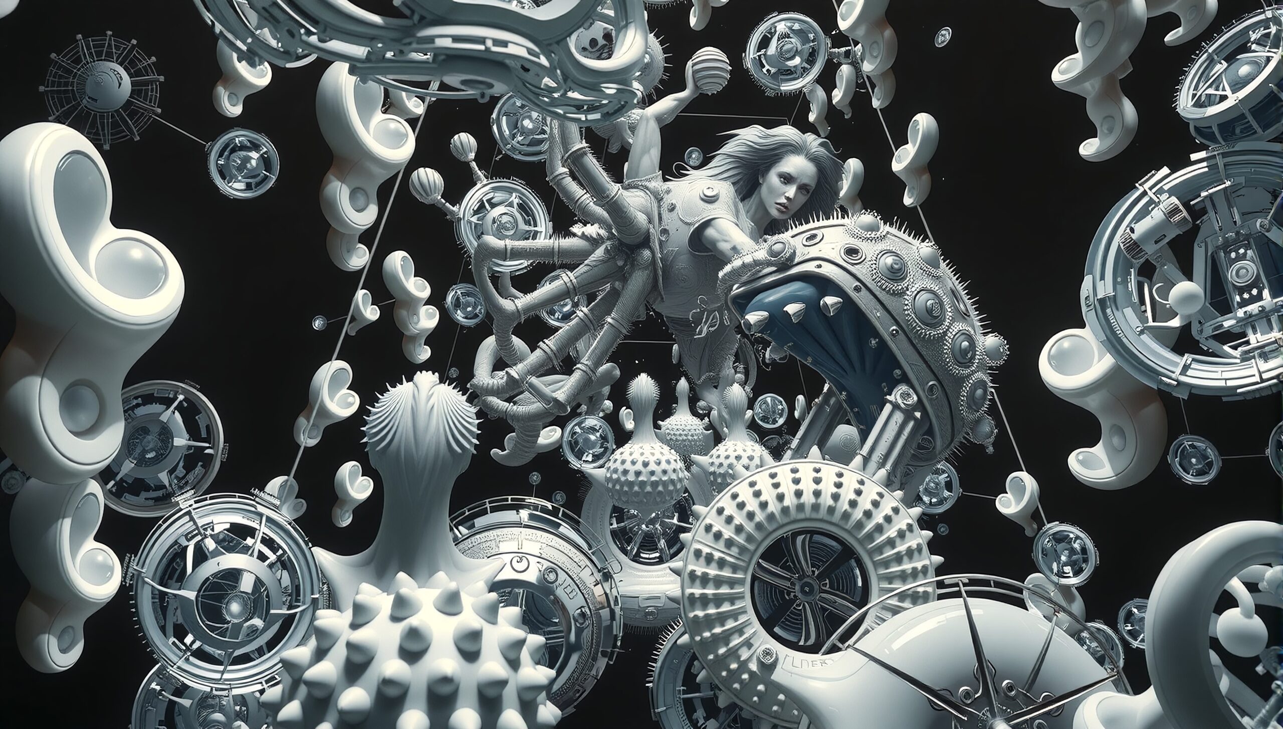 Futuristic Surreal Mechanical Scene