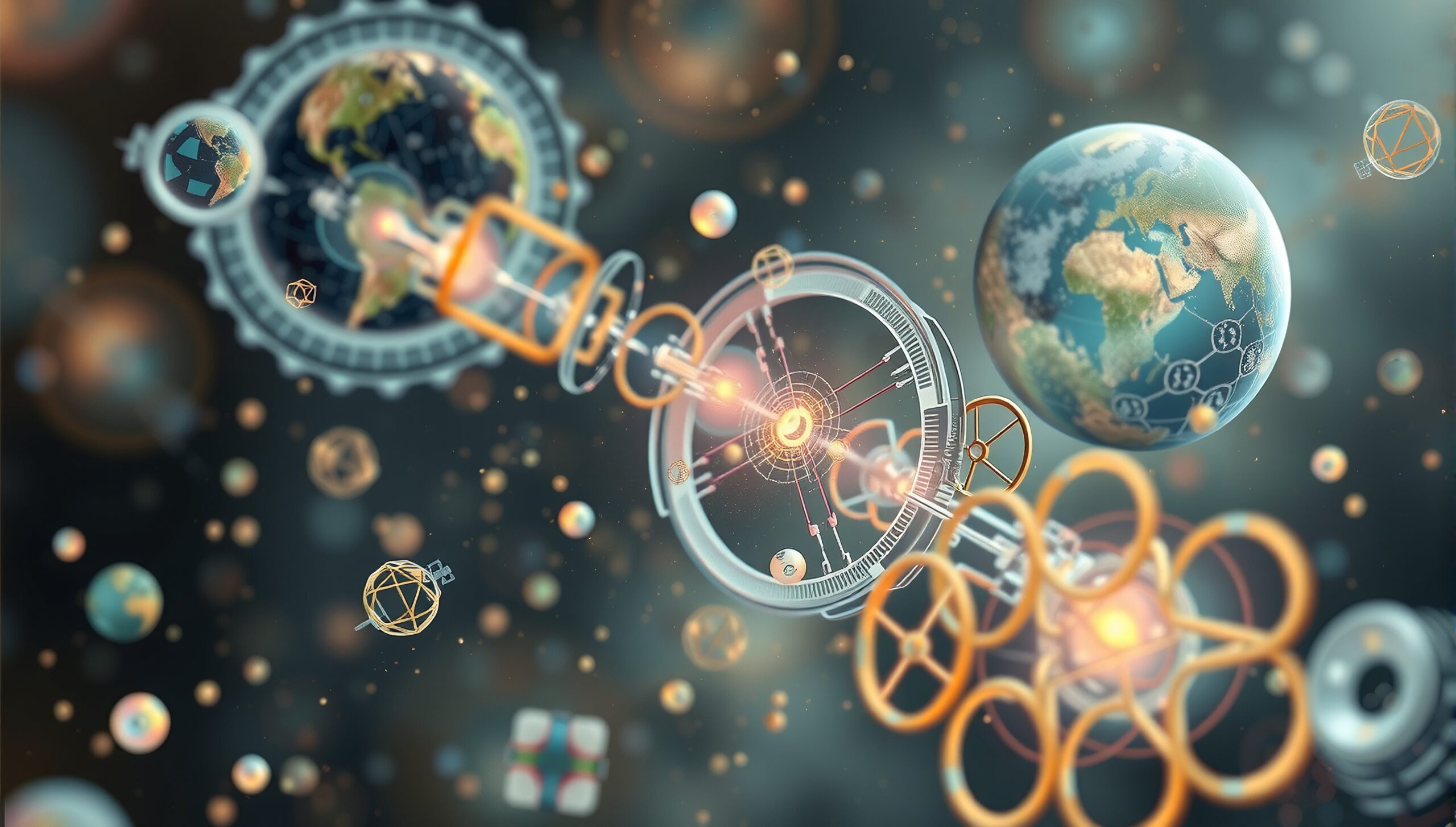 Futuristic Worlds Interconnected in Harmony