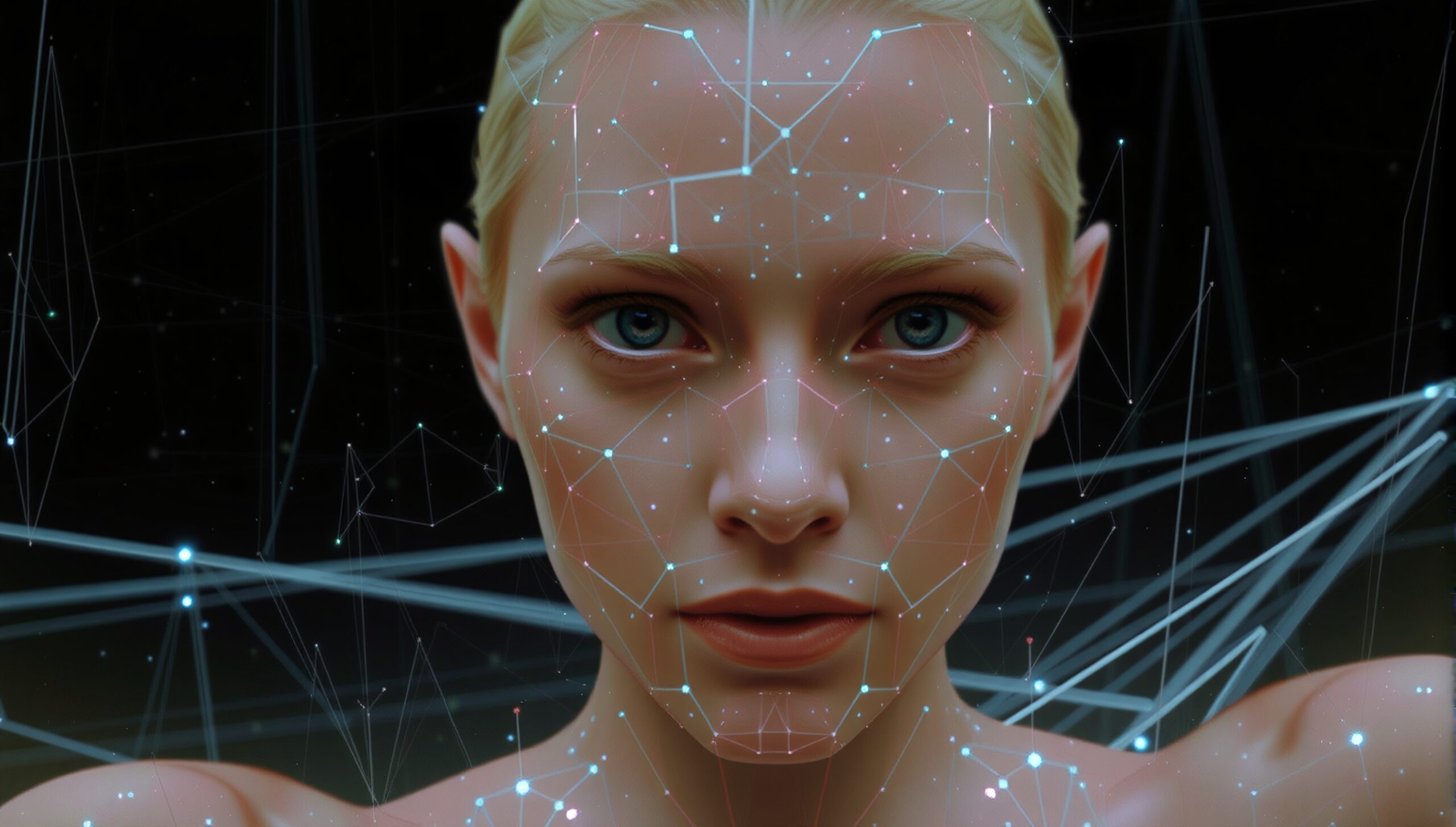 Digital Face Futuristic Patterns