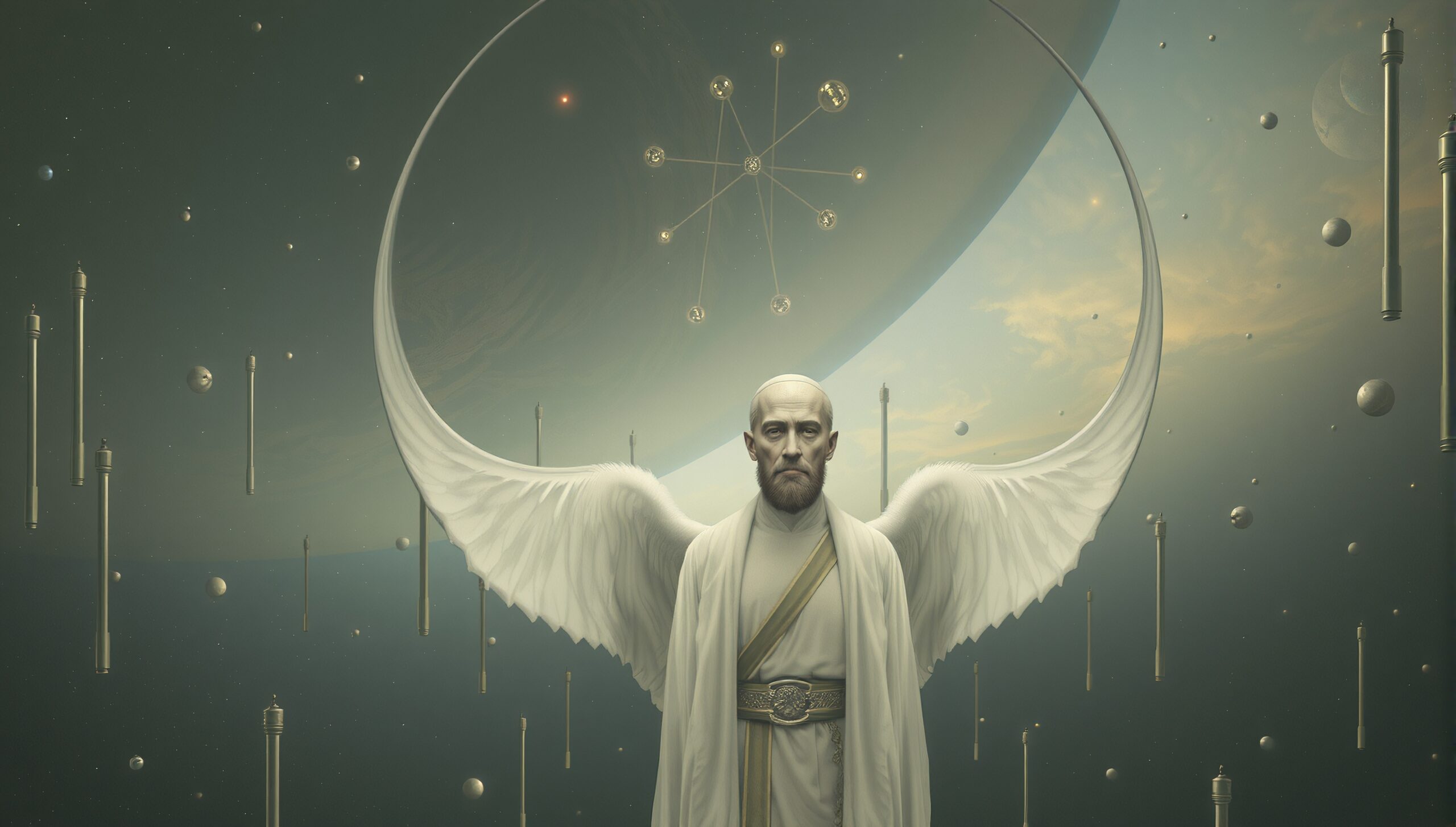 Celestial Angel in Cosmic Realm