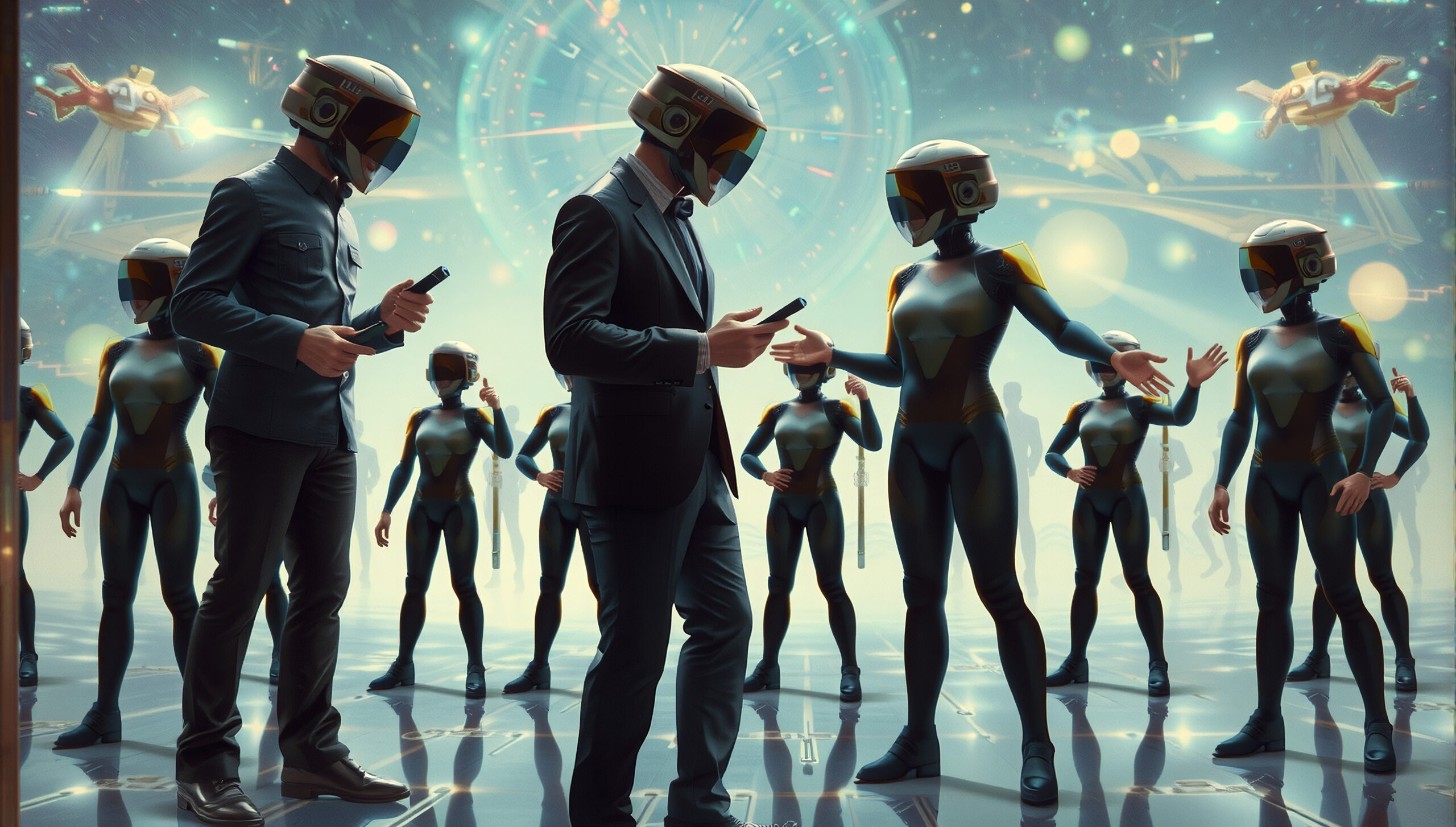 Futuristic Humans vs Alien Attendants