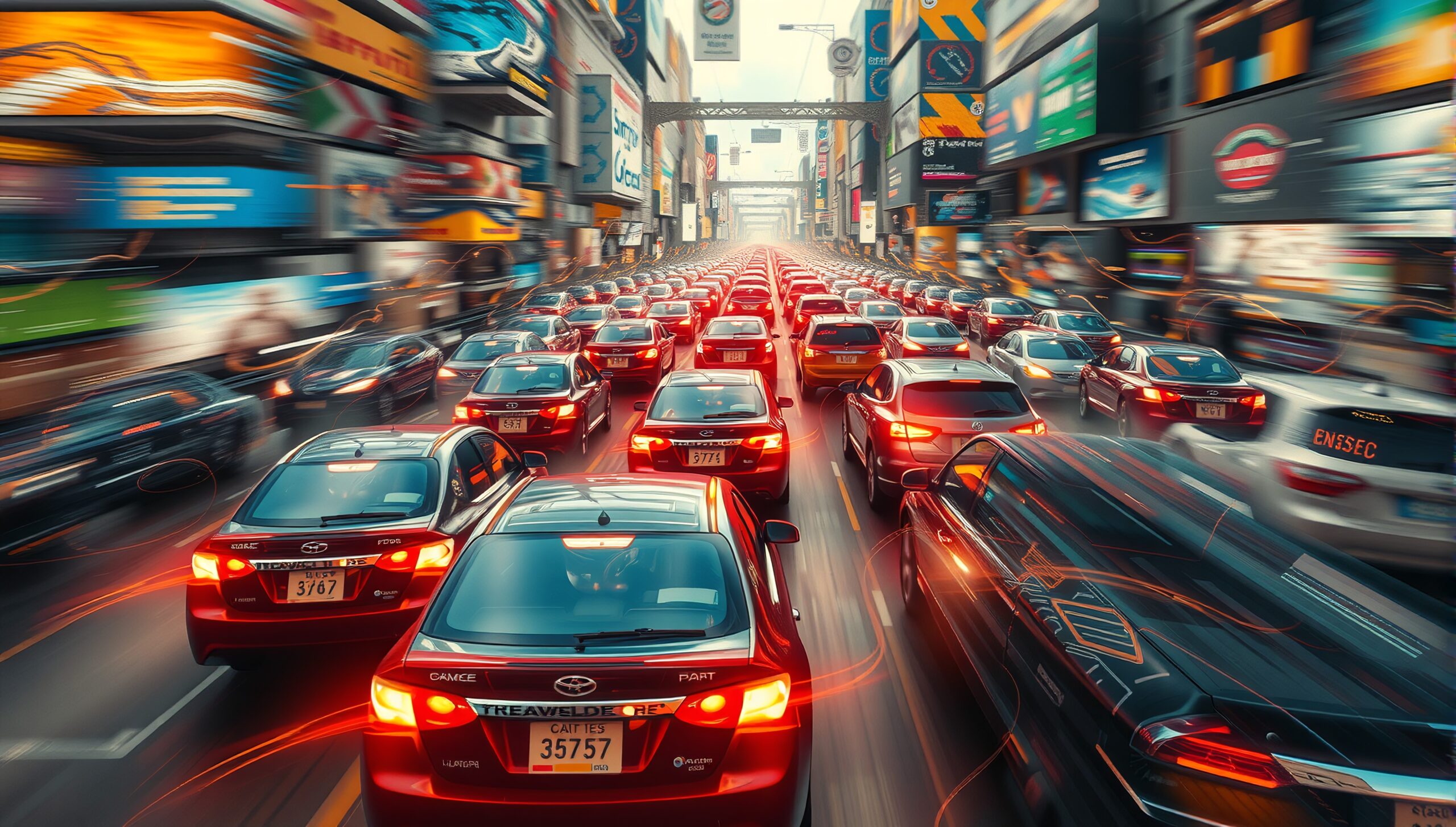 Congested City Street Traffic