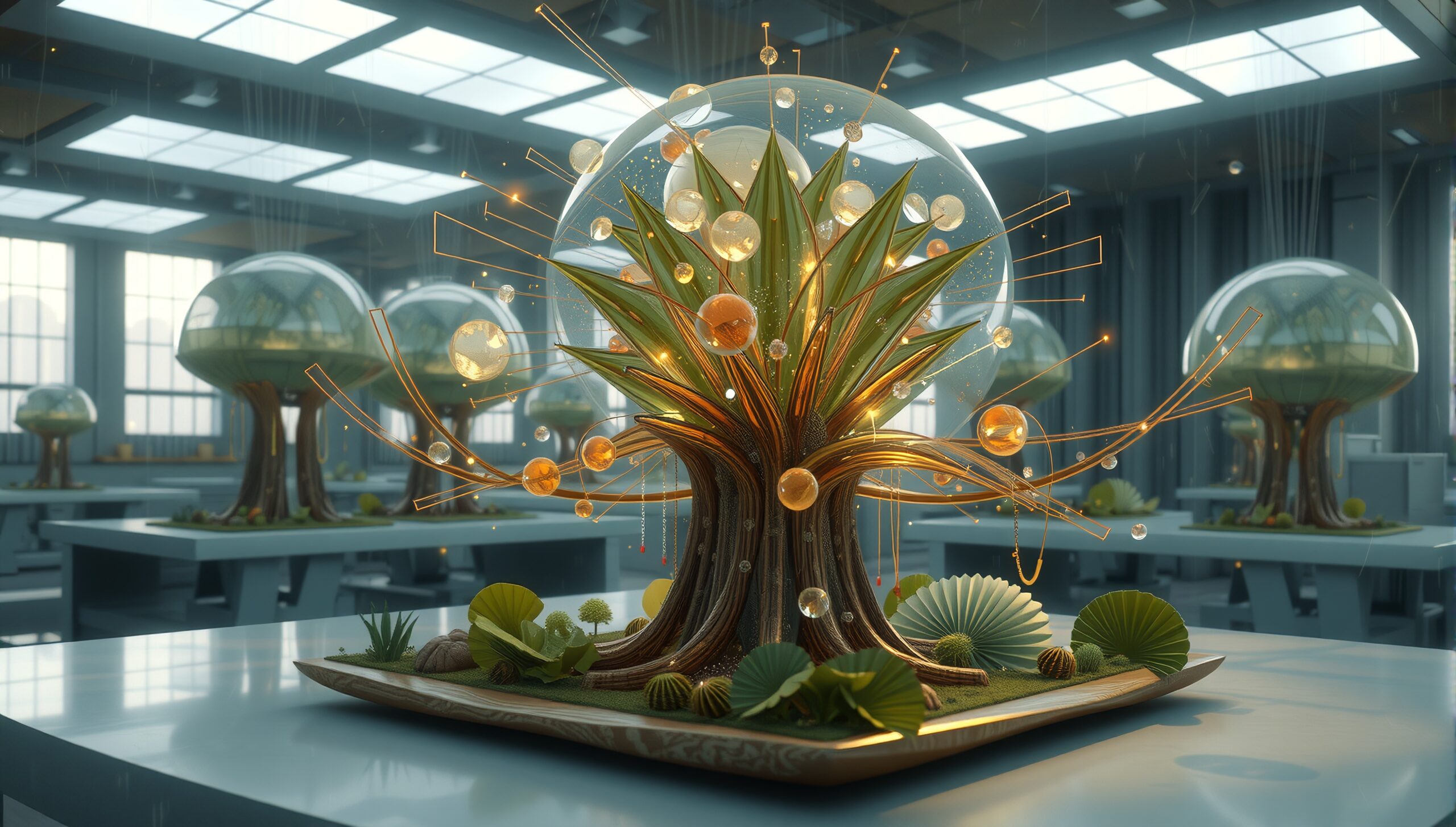 Futuristic Botanical Lab Display