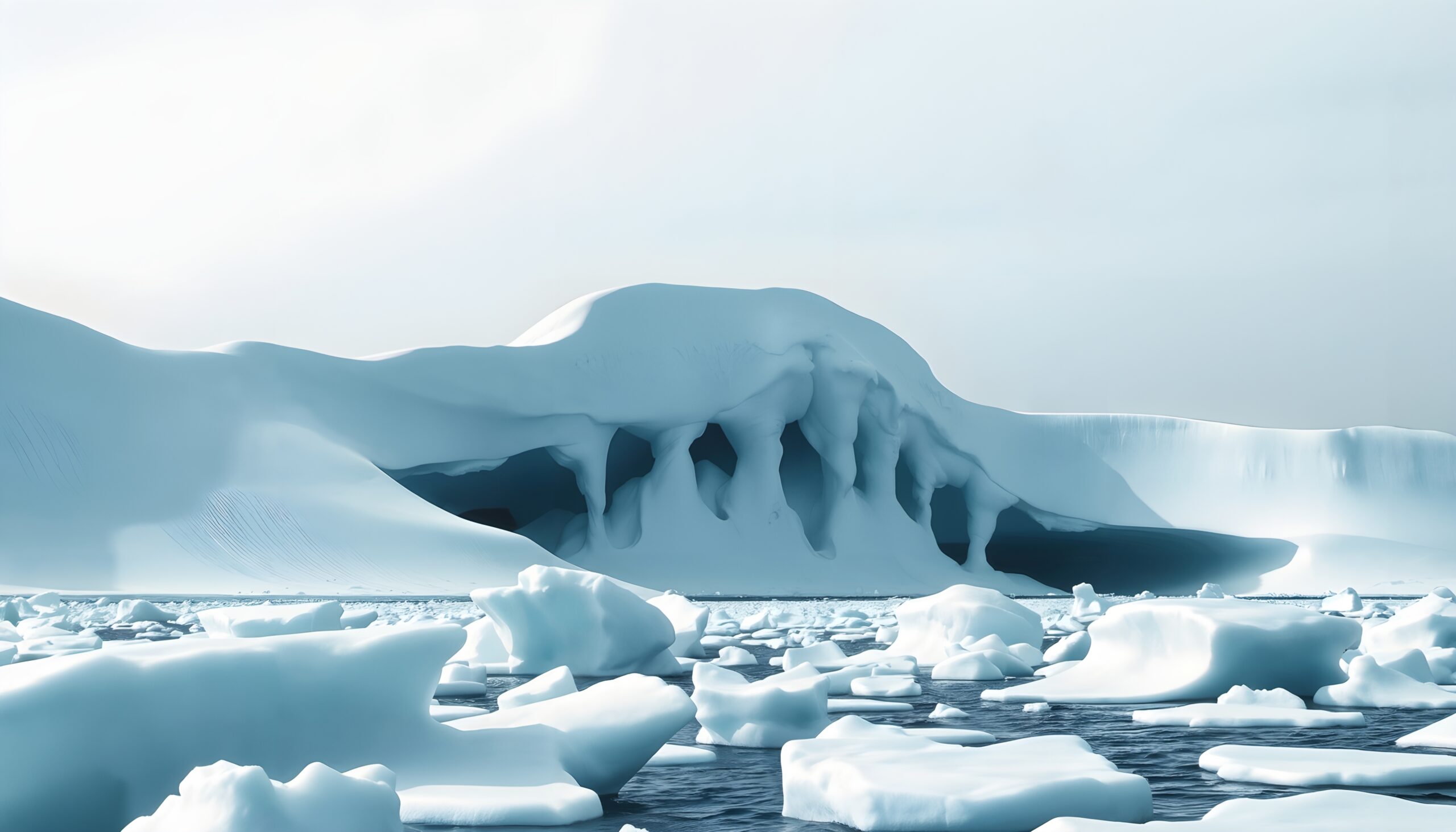 Sculpted Iceberg in Serene Landscape
