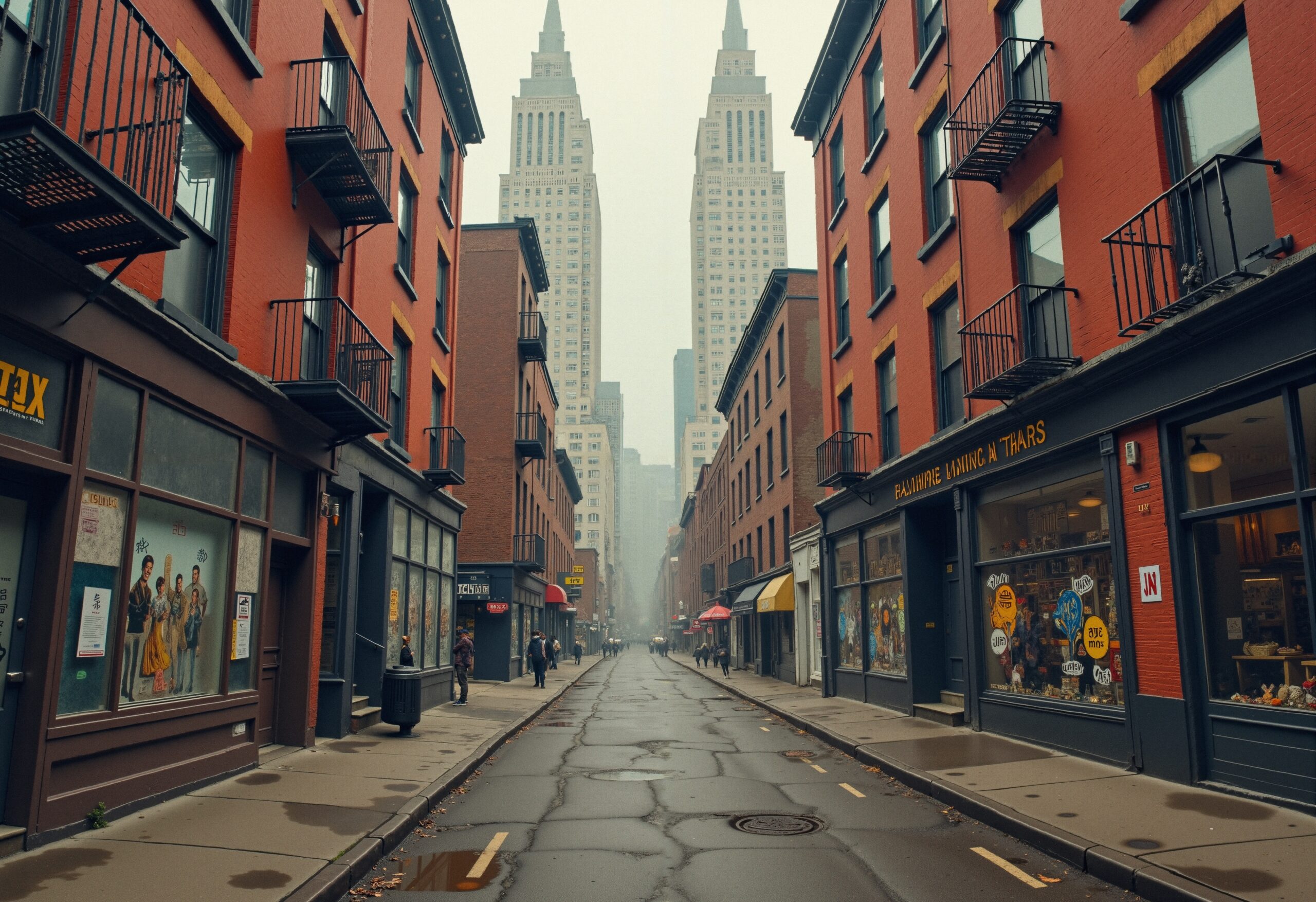 Urban Street with Red Bricks