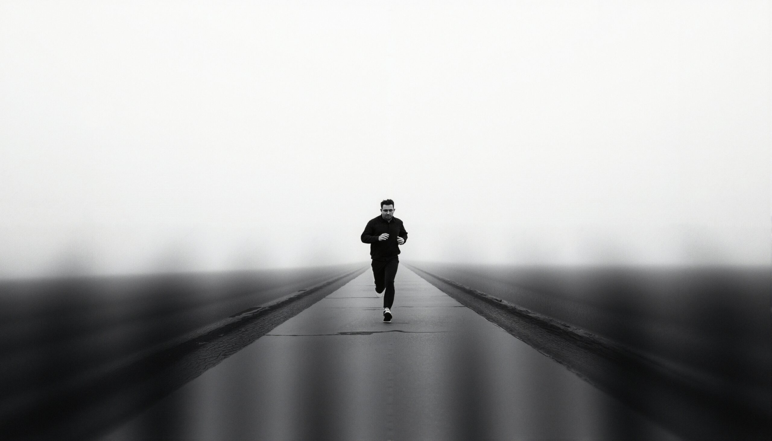 Solitary Runner in Misty Journey