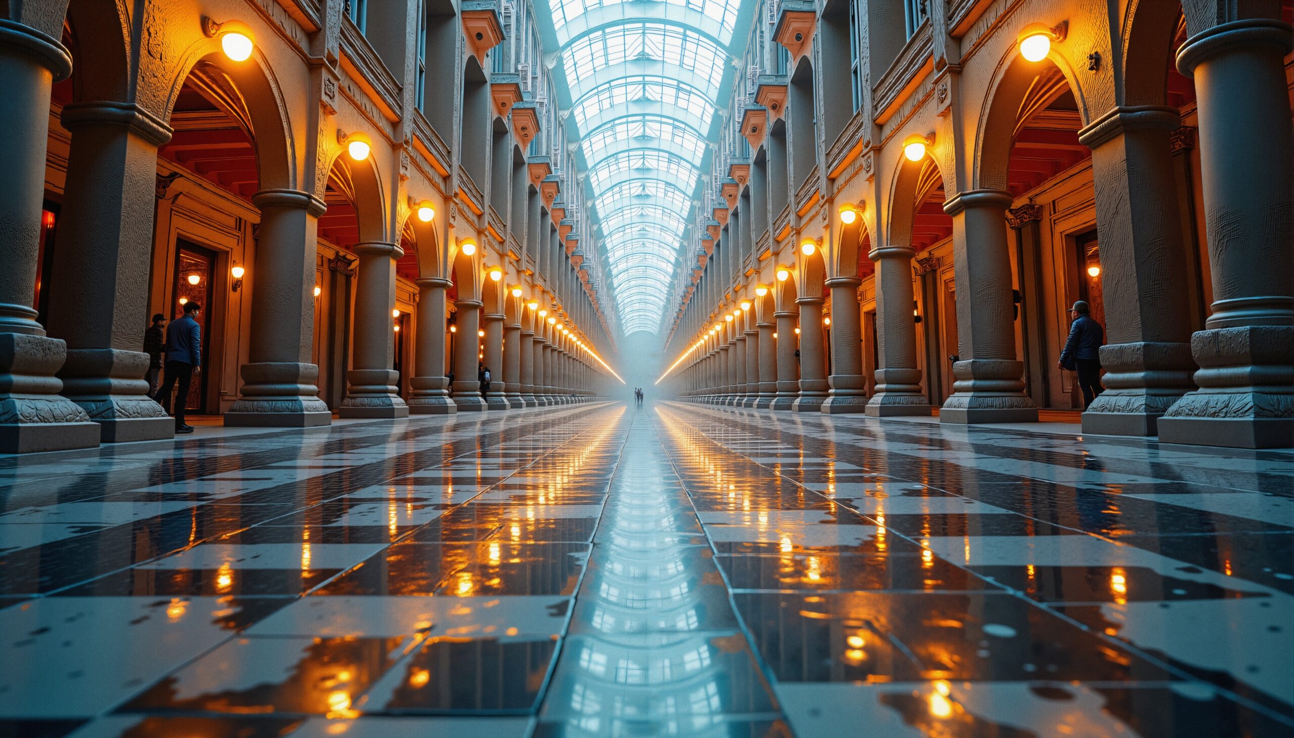 Grand Cathedral-Like Hallway Architecture