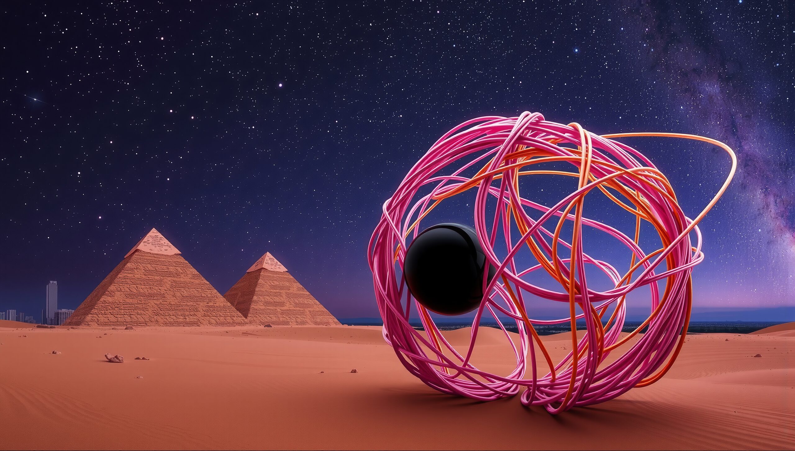 Mystical Desert and Modern Sculpture