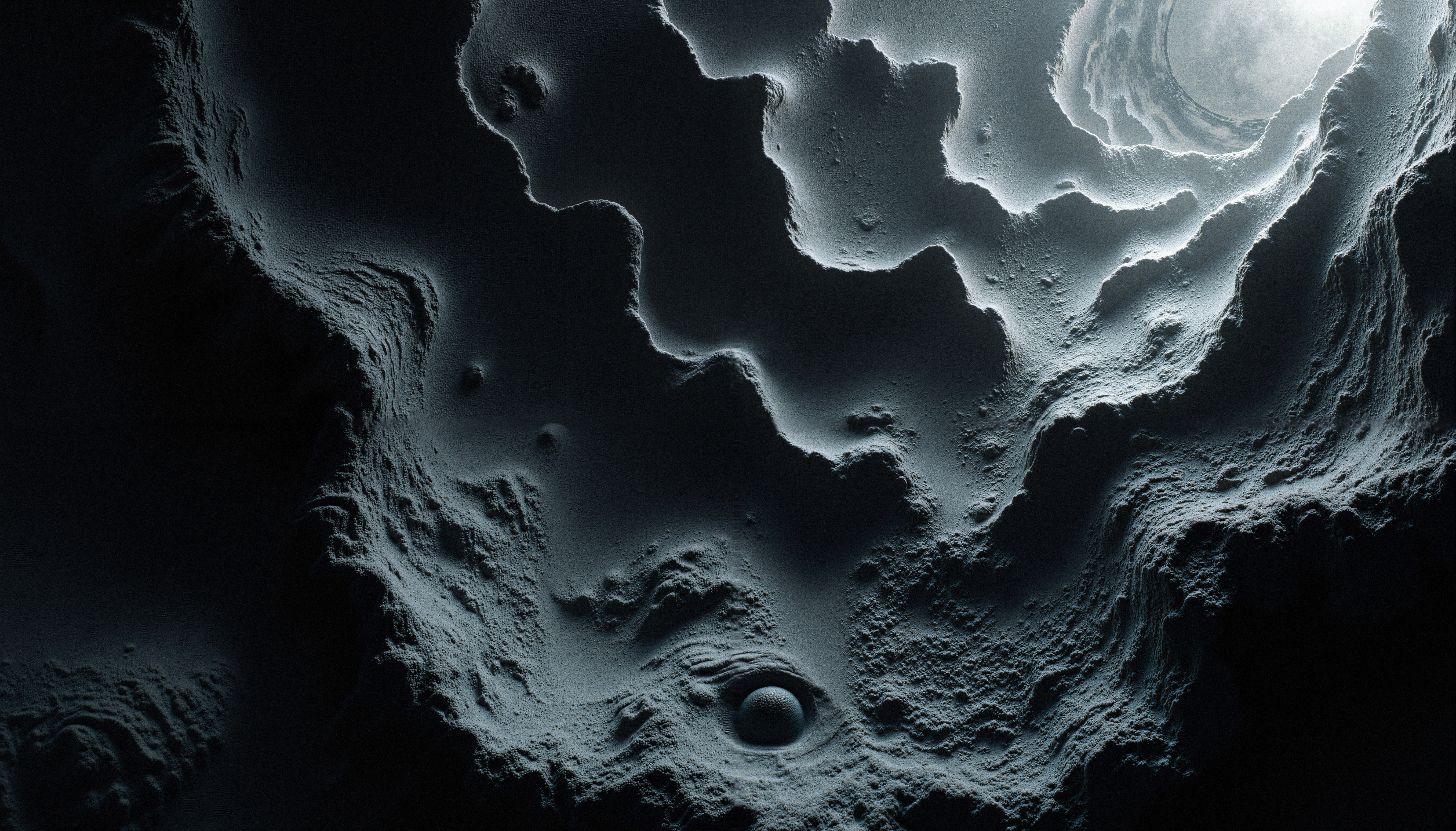 Lunar Terrain with Craters and Shifting Light