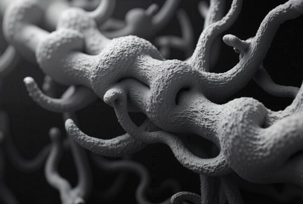 Abstract close-up of textured, intertwined tentacle-like structures.