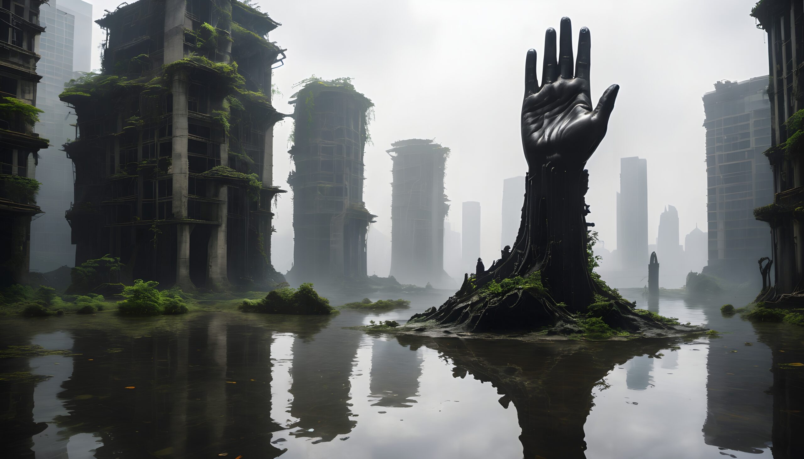 Hand Sculpture in Abandoned City