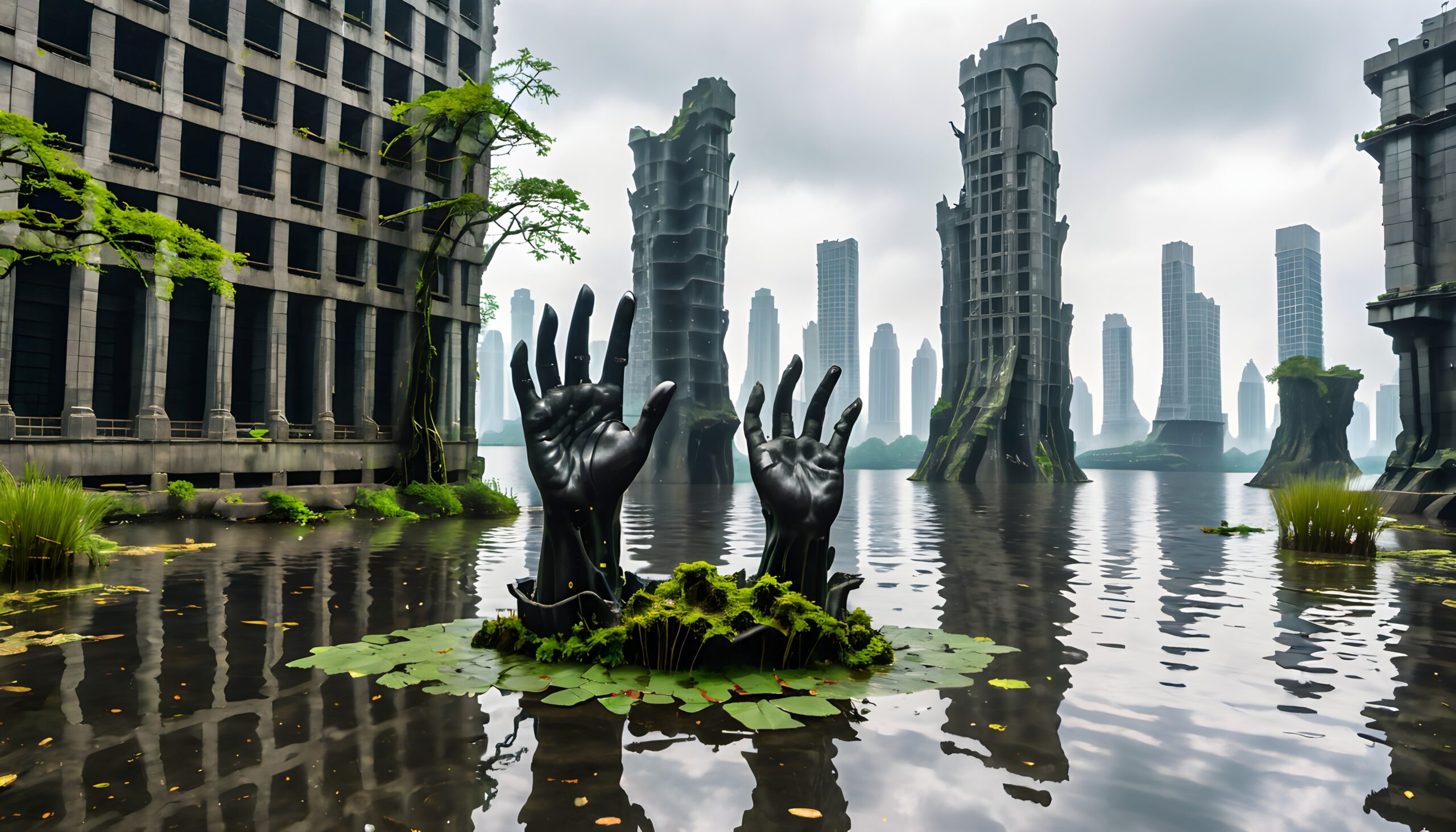 Submerged City with Reclaimed Nature