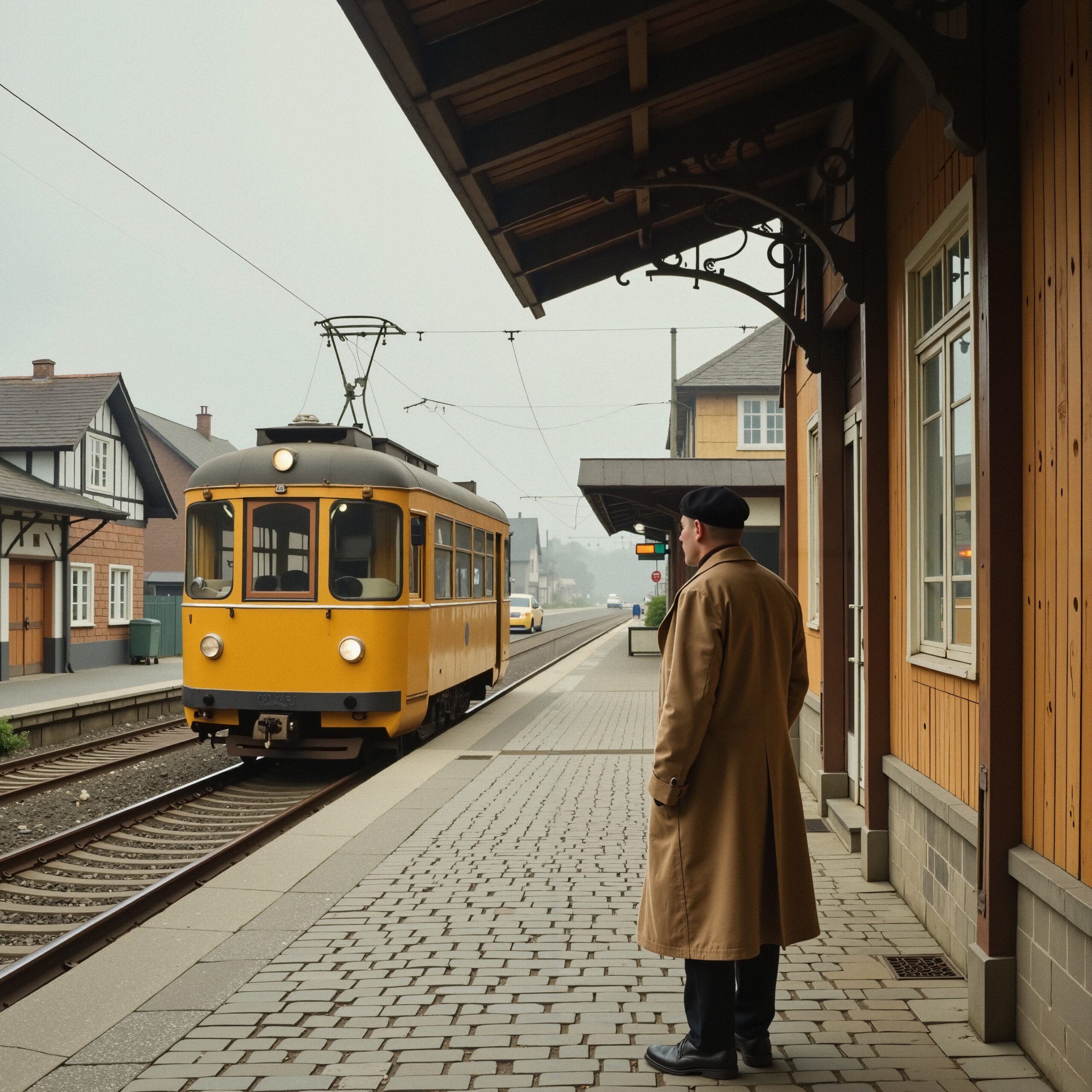 Nostalgic Train Station Encounter