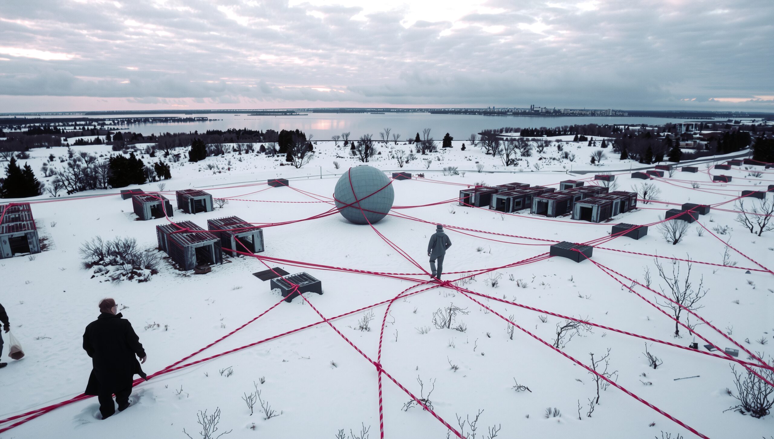 Intricate Snowy Web Installation