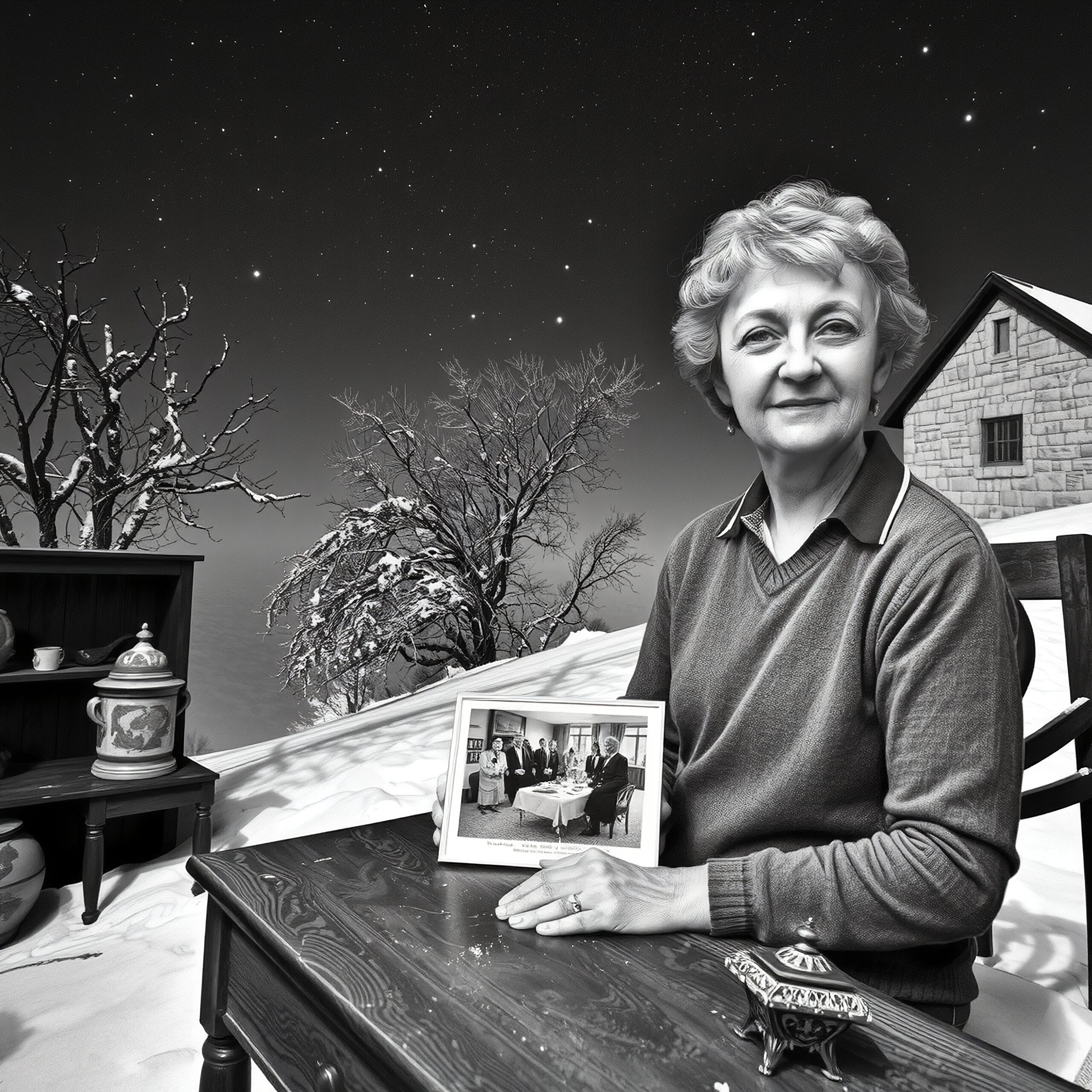 Winter Memory Under Starry Sky