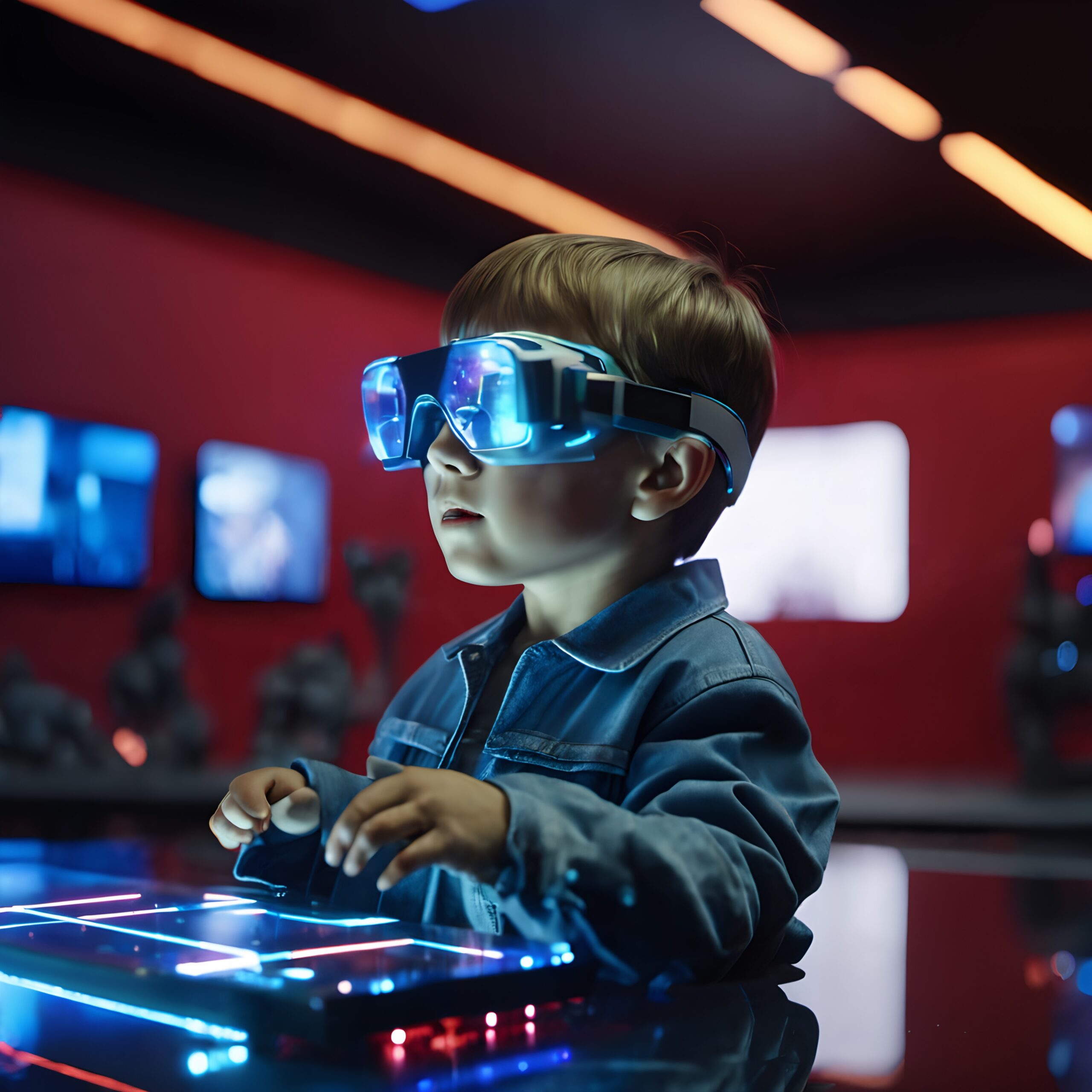 Child Immersed in Virtual Reality