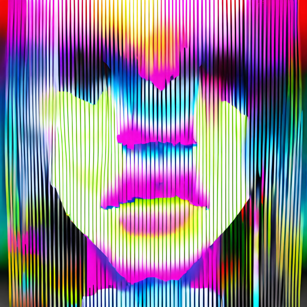 Vibrant Abstract Heart with Rainbow Stripes