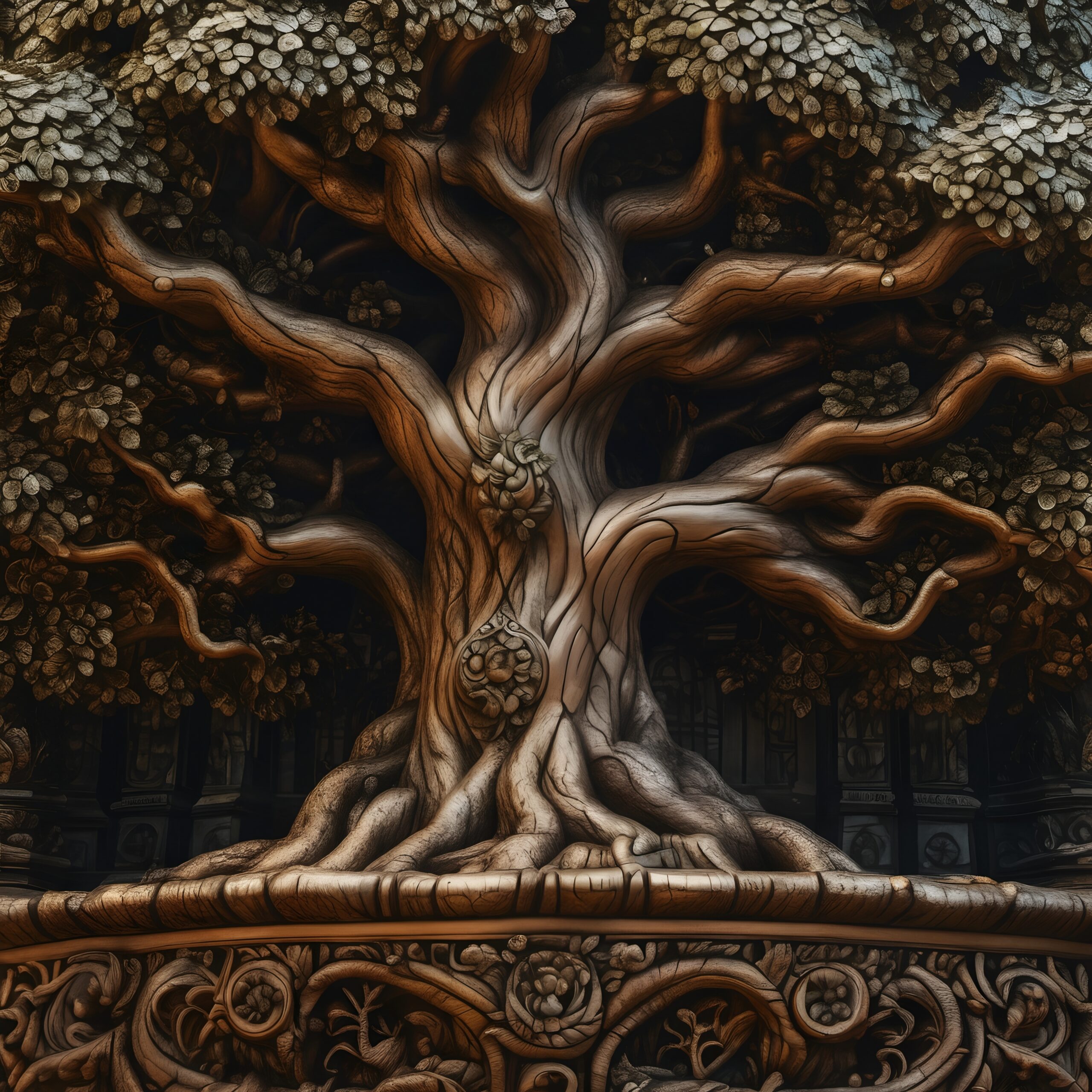 Intricate Tree Sculpture Artistry