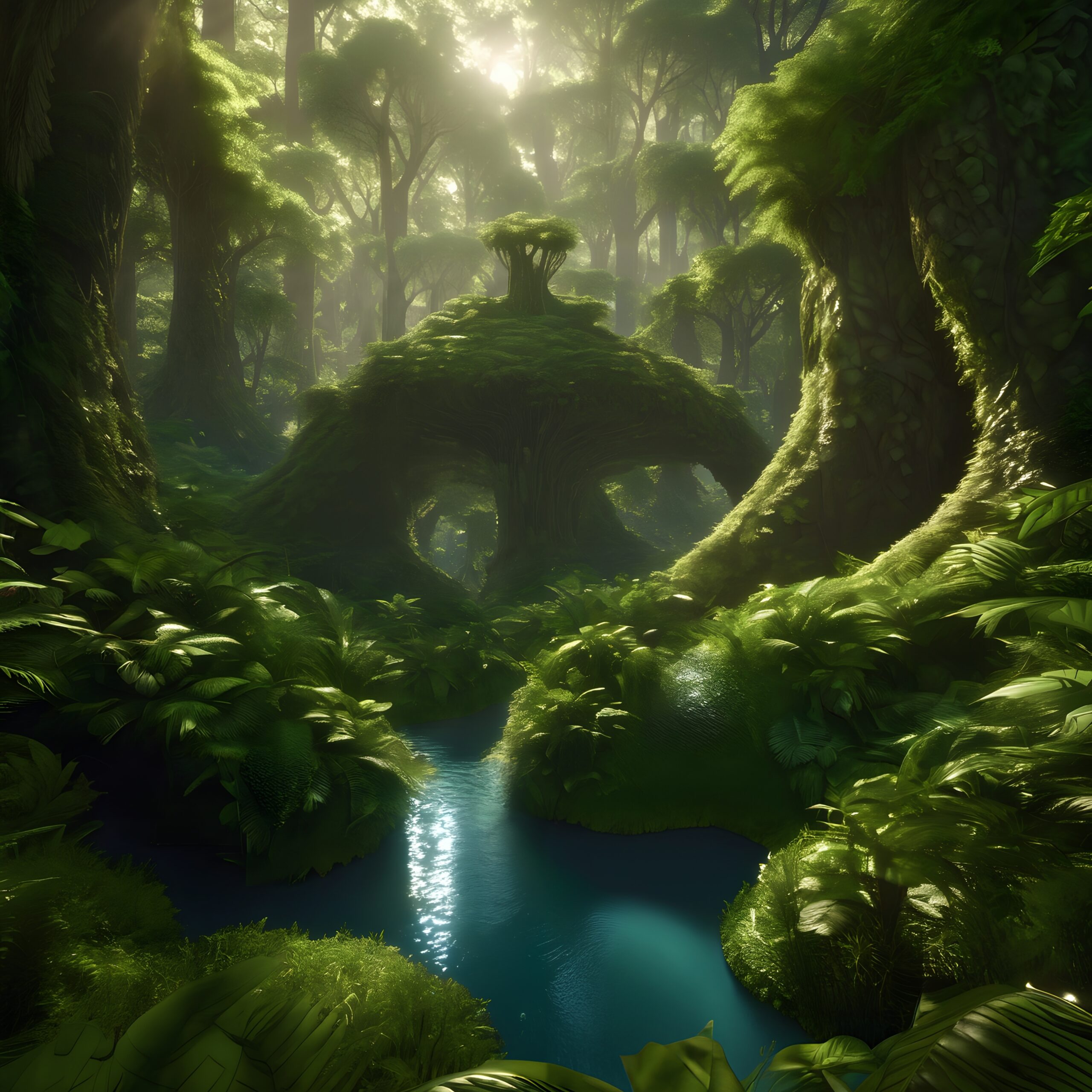 Enchanted Forest With Hidden Stream