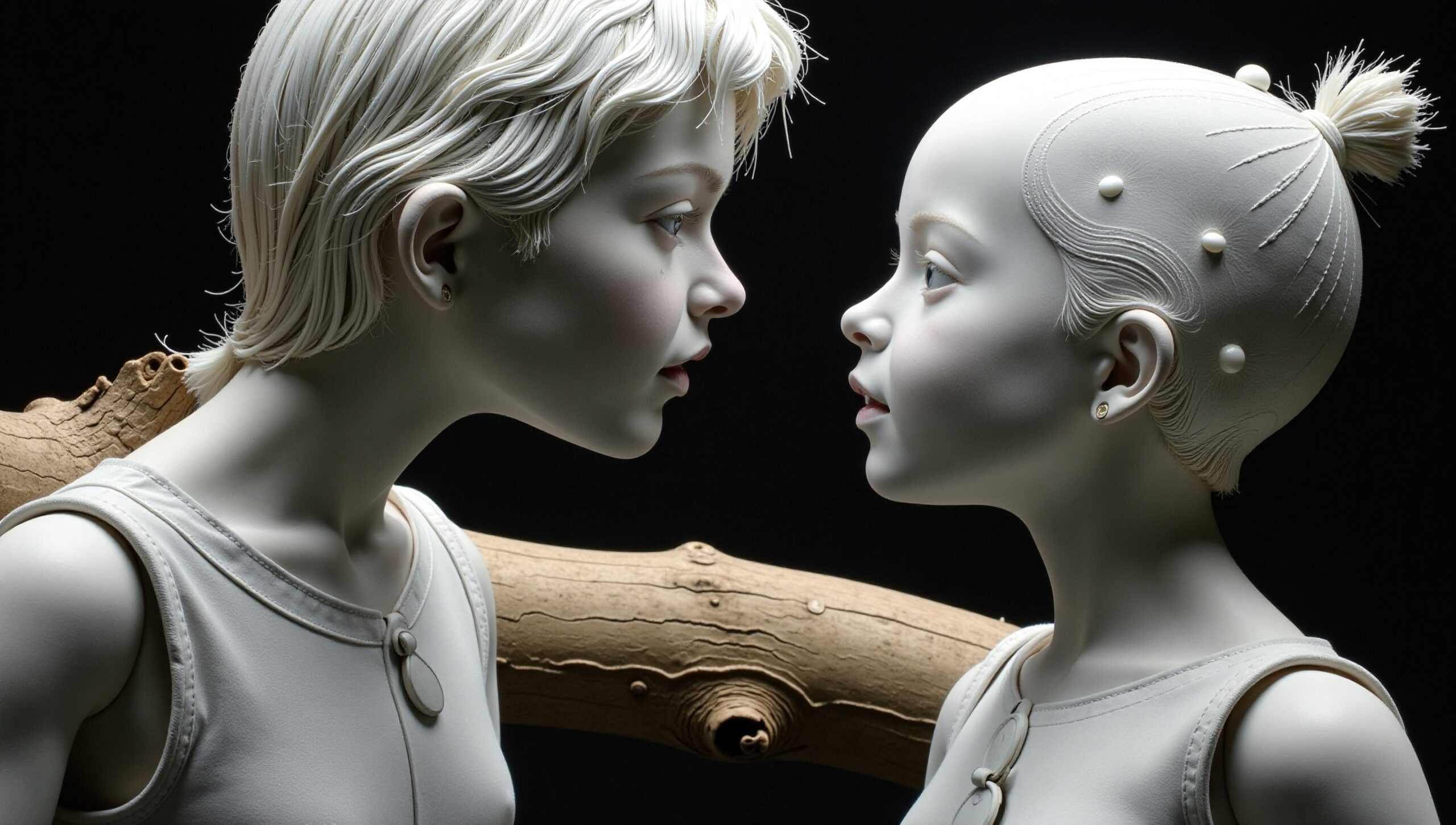 Figures Facing with Dramatic Lighting