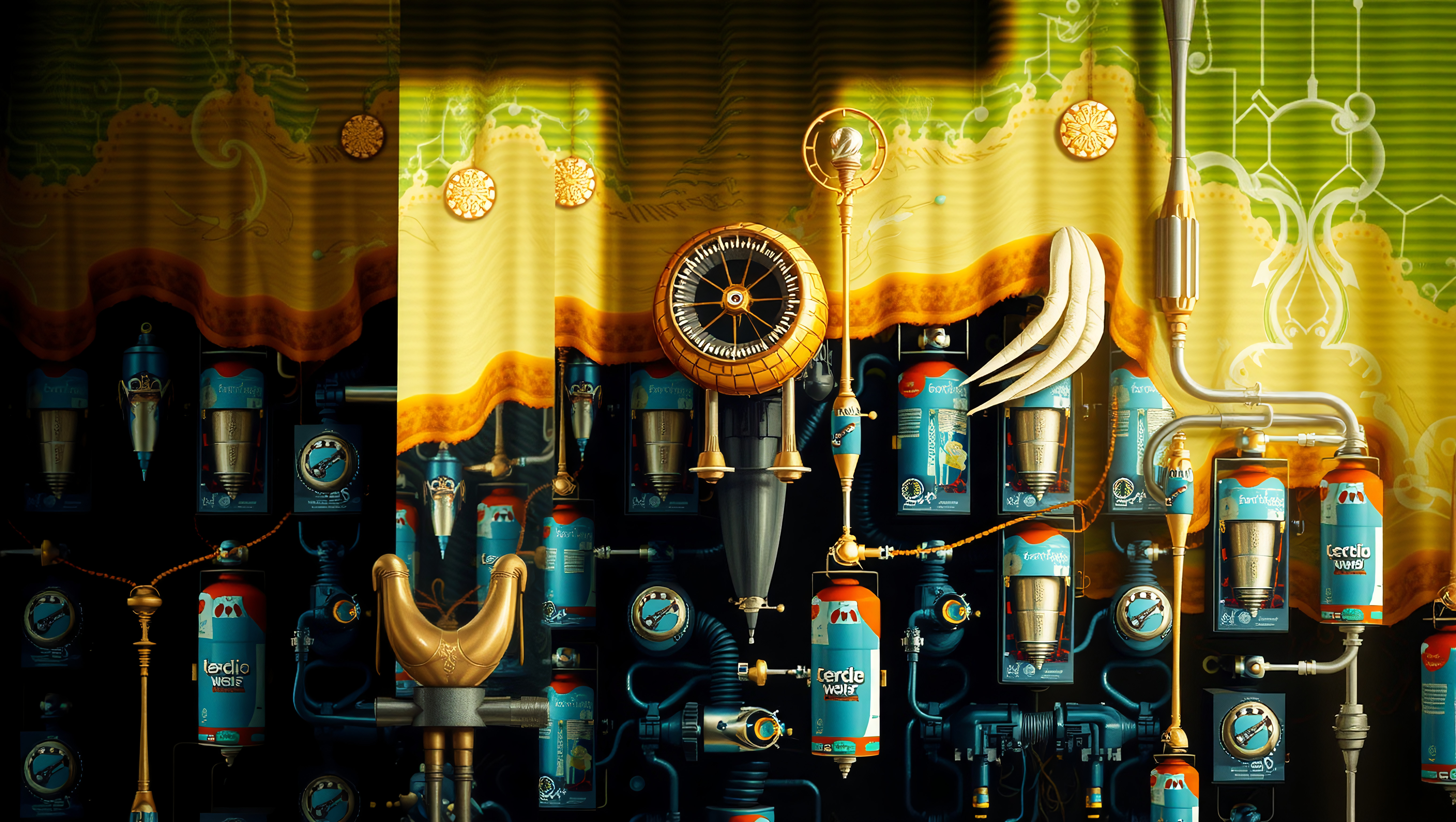 Industrial Machinery with Vintage Mechanical Elements