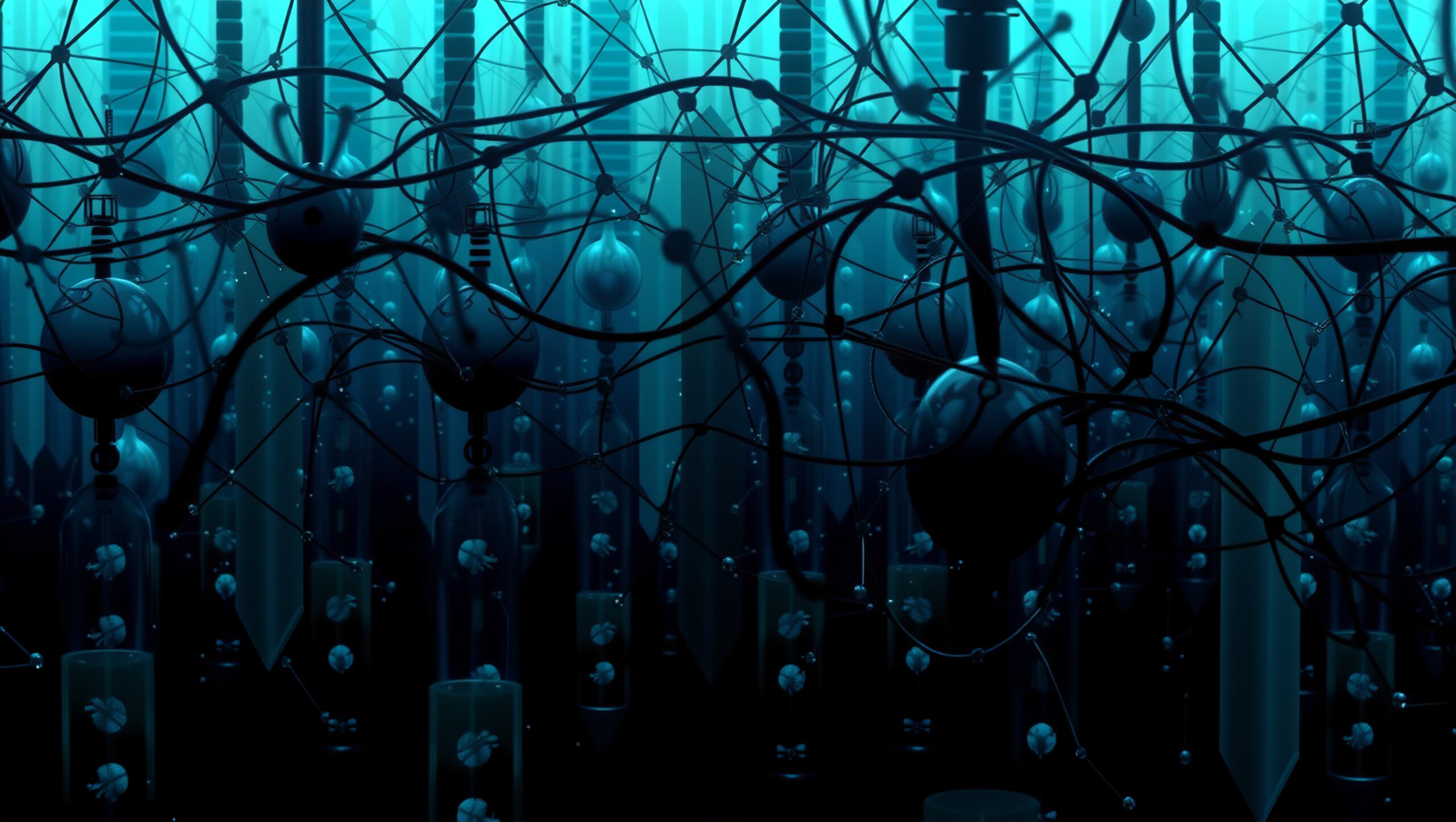 Futuristic Bio-Network in Blue