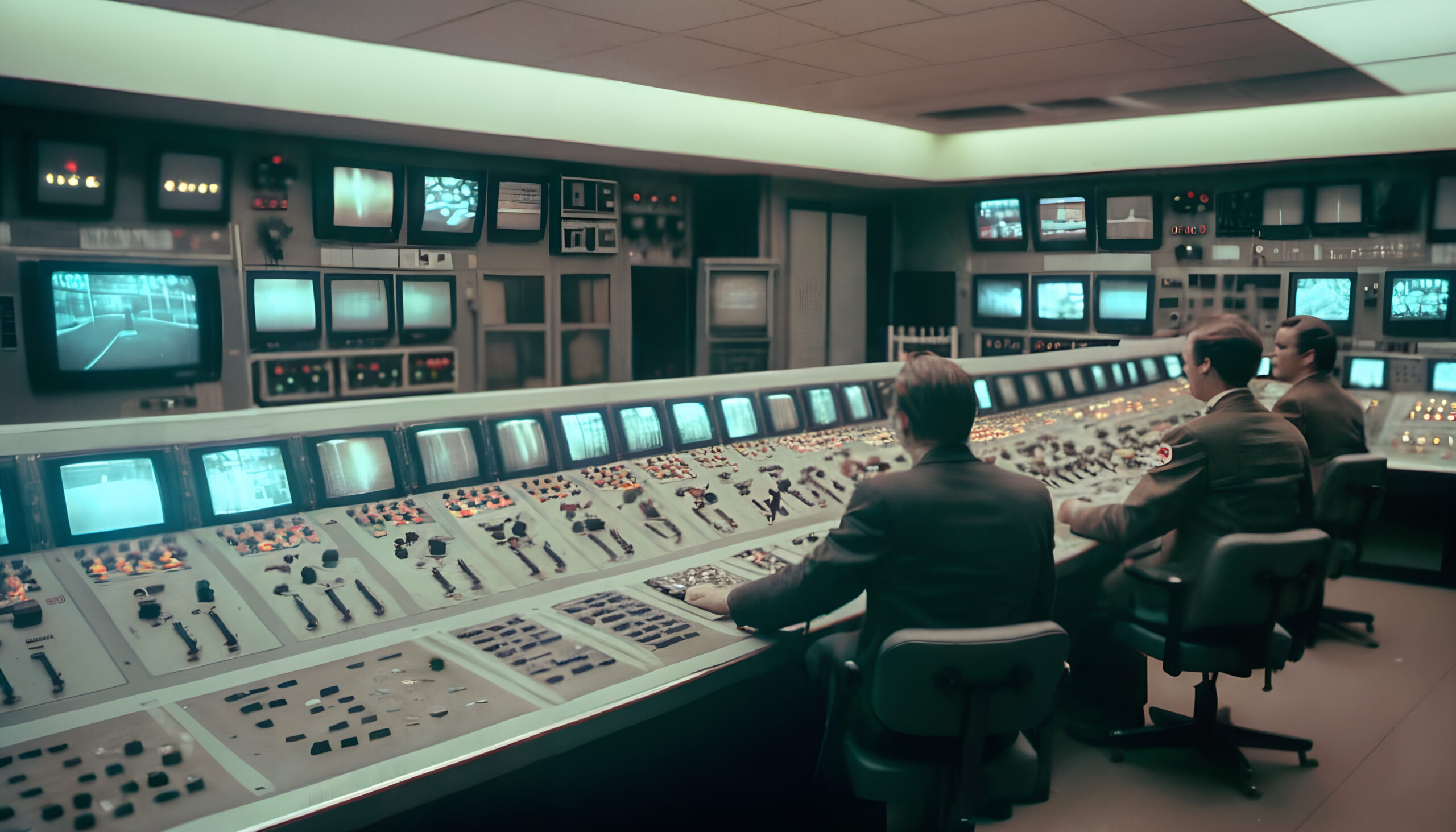 Team of Technicians Working at a Console