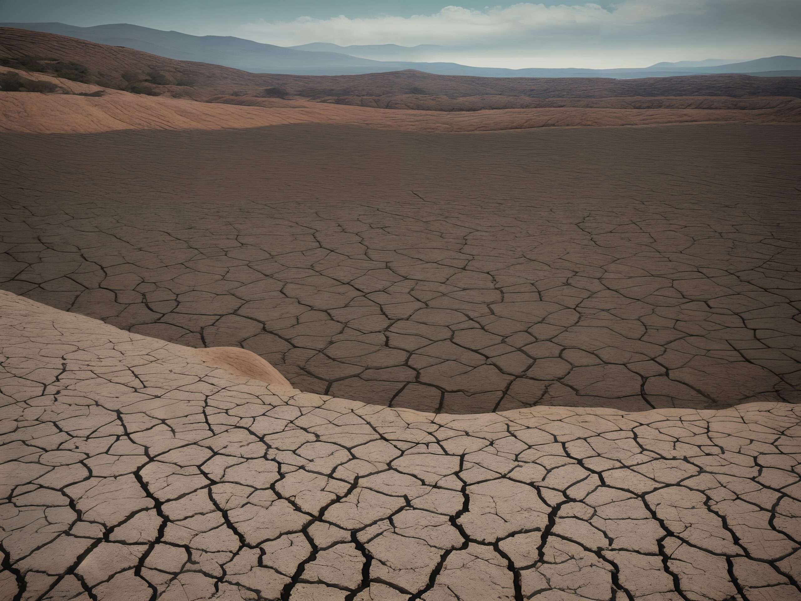 Barren Desert Under Blue Sky