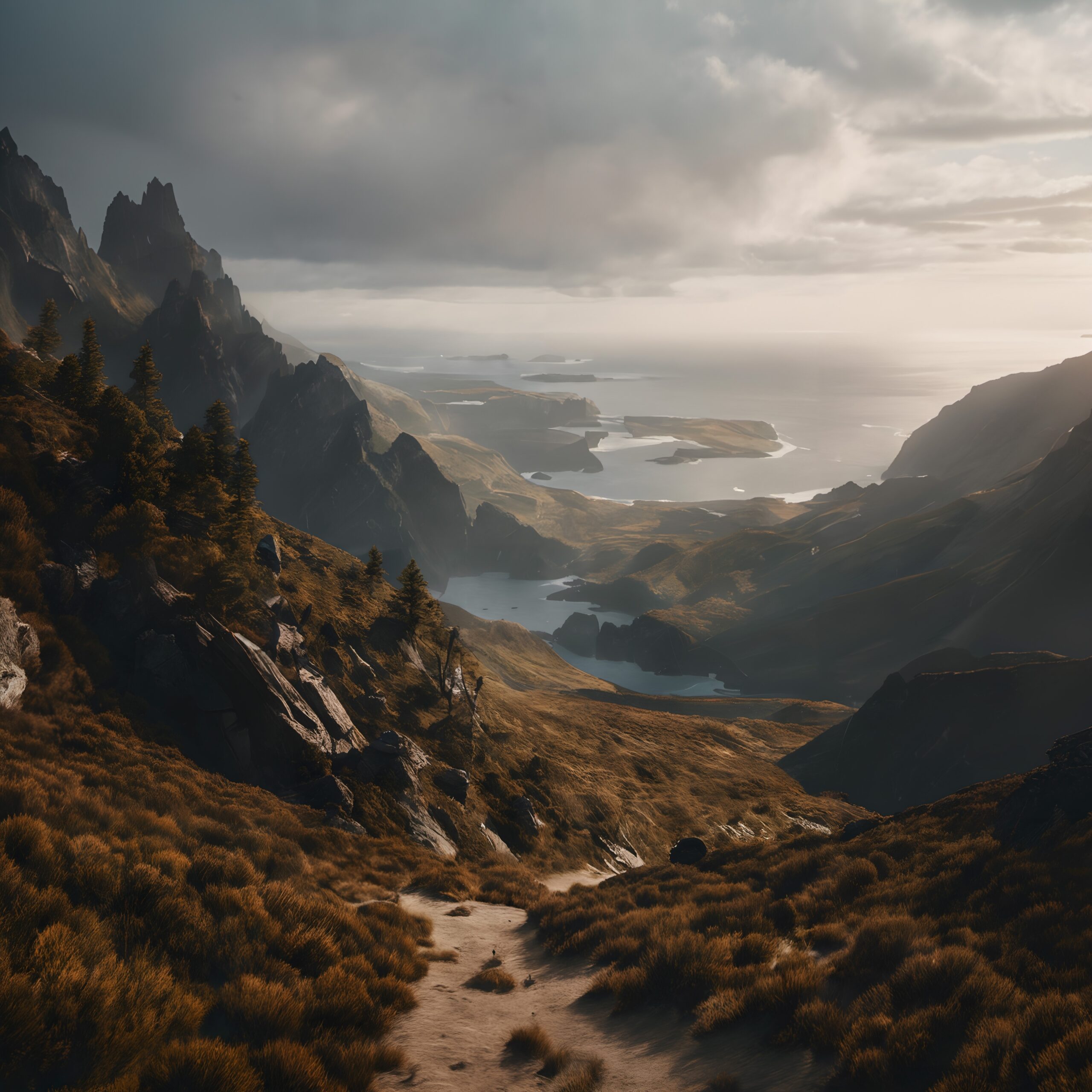 Mountain Path to Tranquil Seas