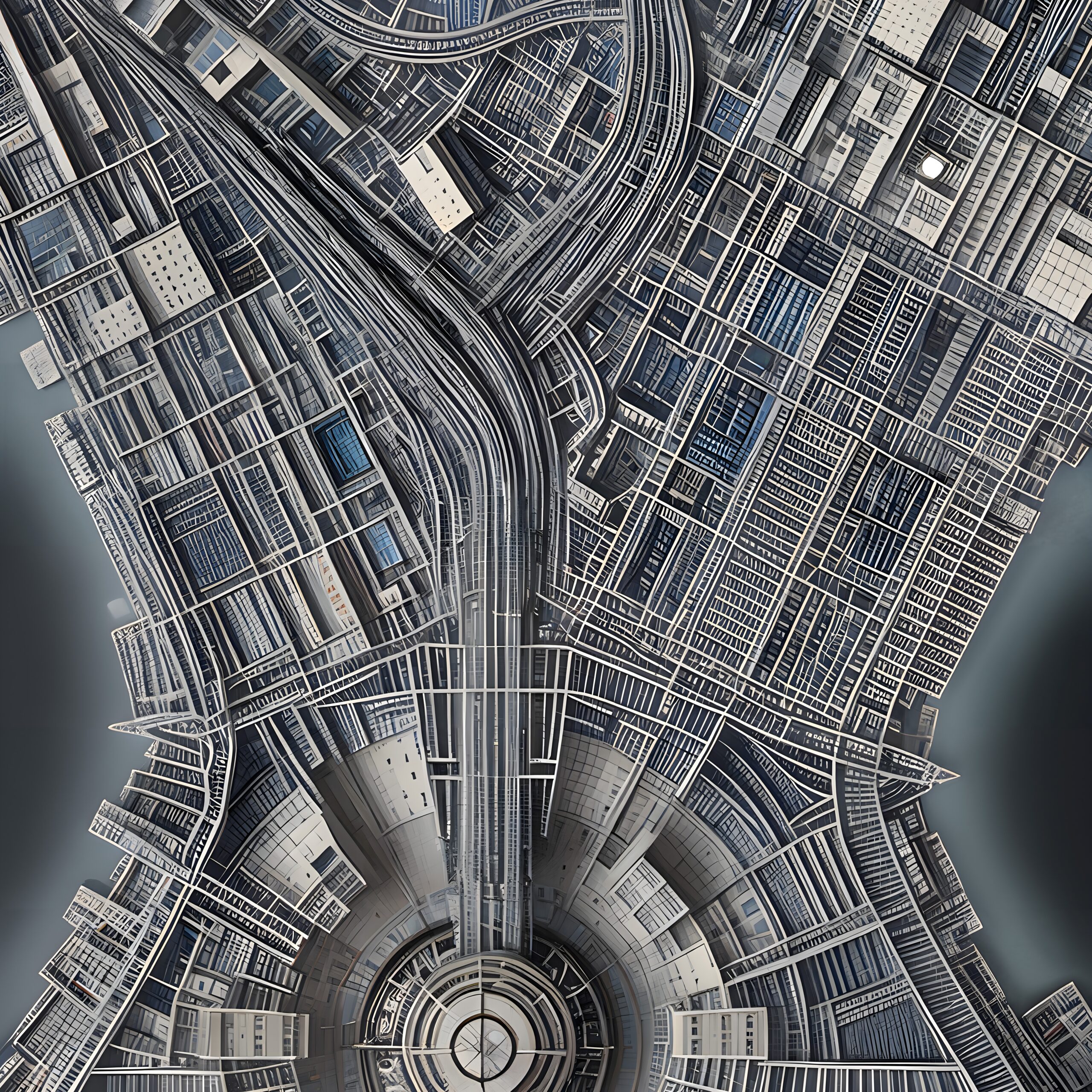 Futuristic Metropolis Street Grid