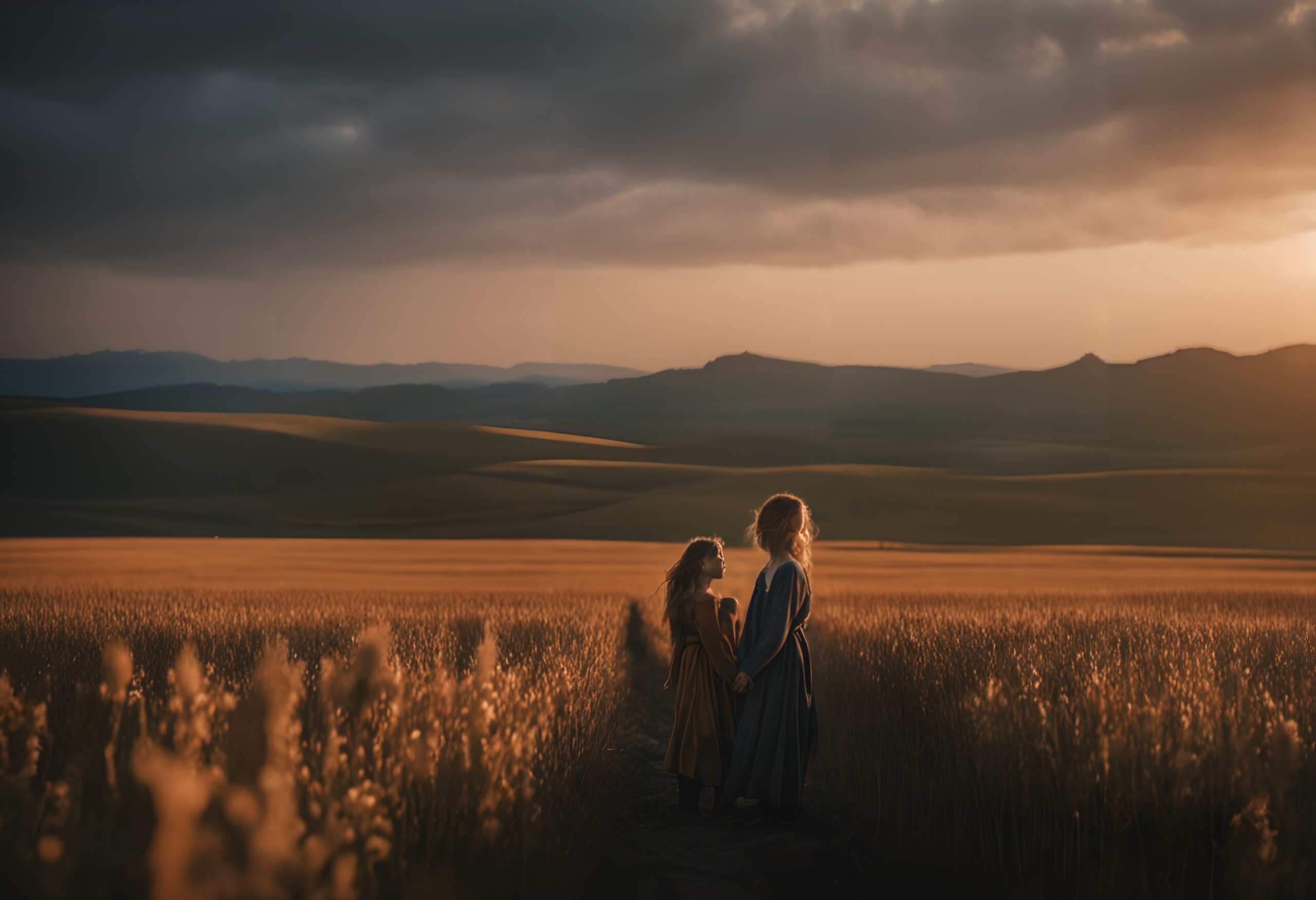 Children in Golden Wheat Fields