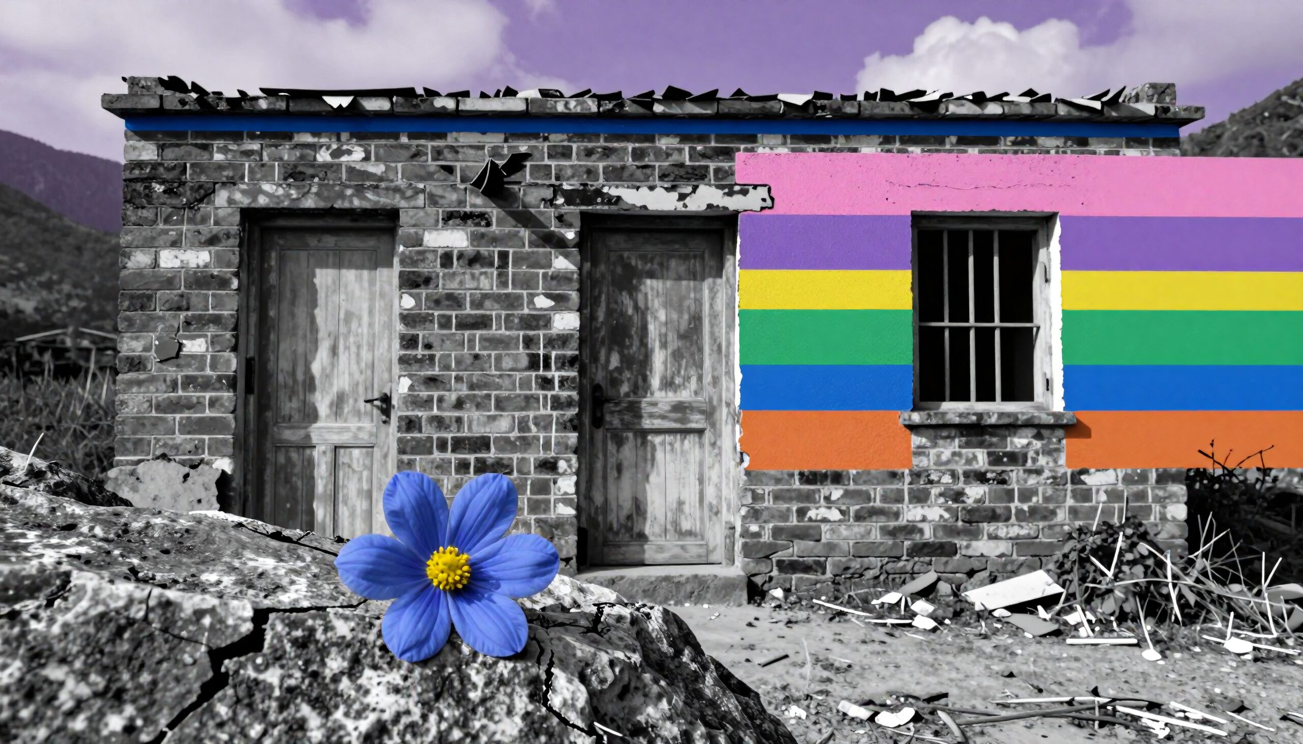 Vibrant Colors in Desolate Scene