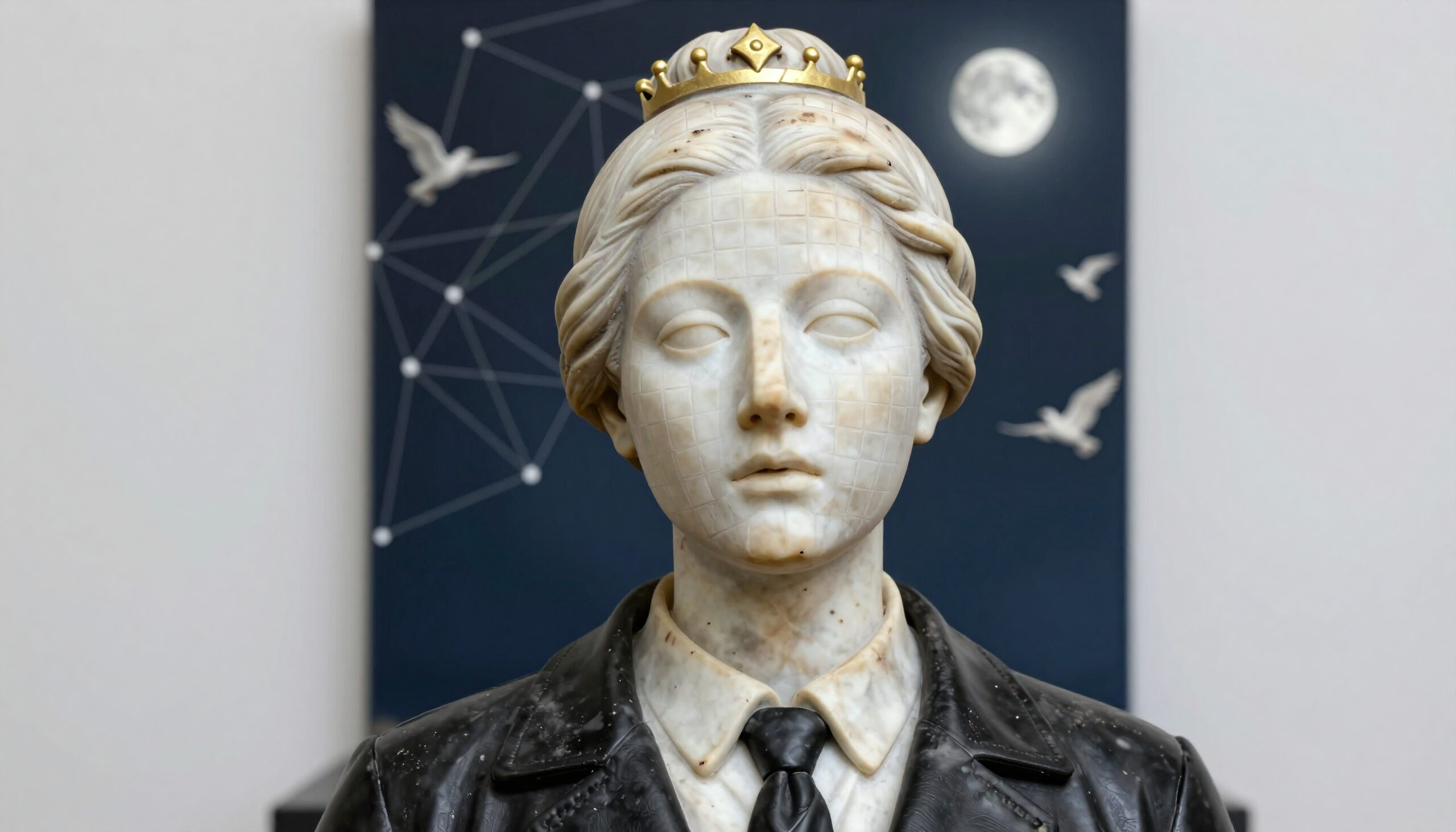 Stoic Marble Bust with Diadem