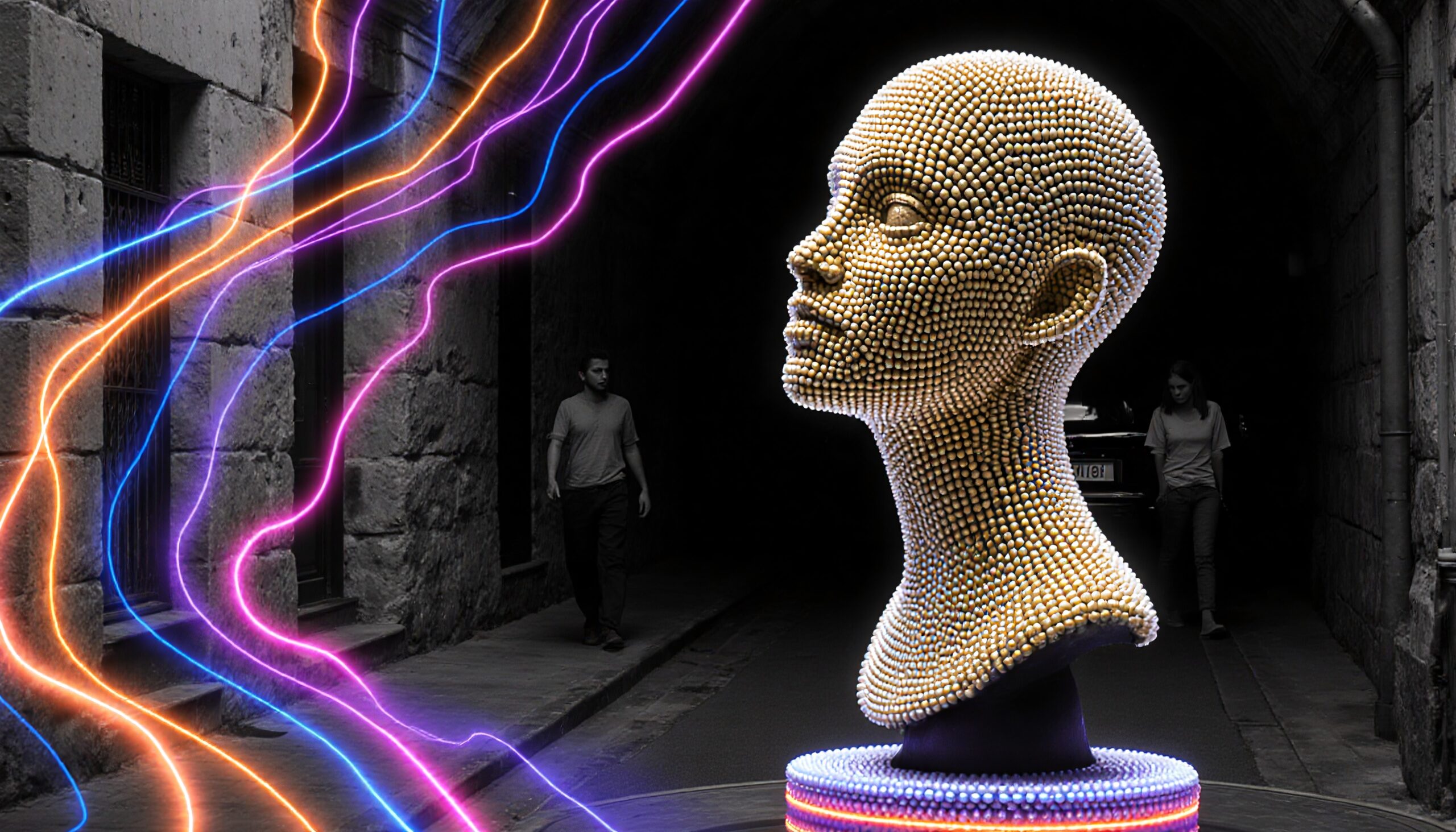 Neon Lights and Human Form