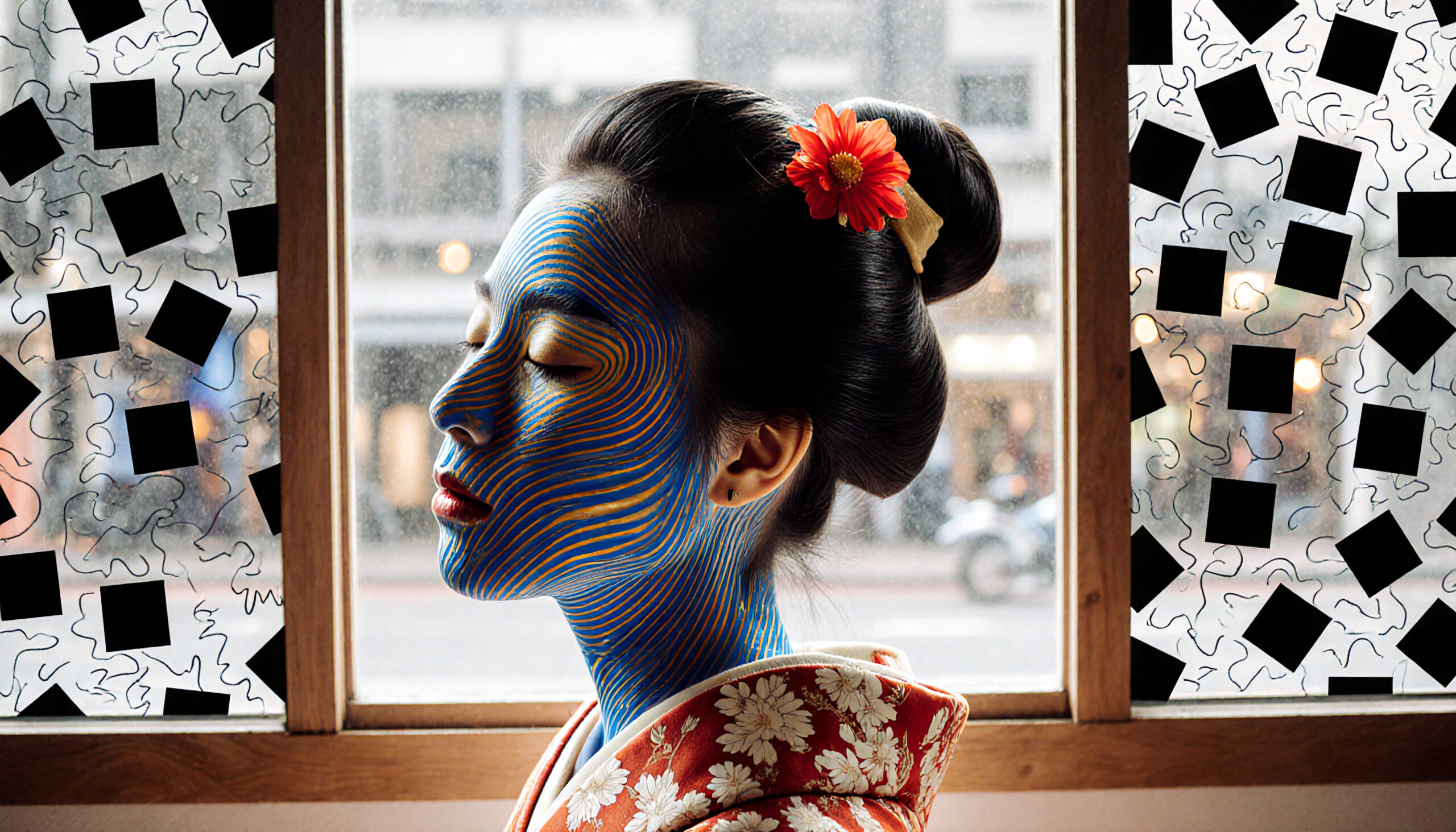 A Woman with Artistic Face Paint