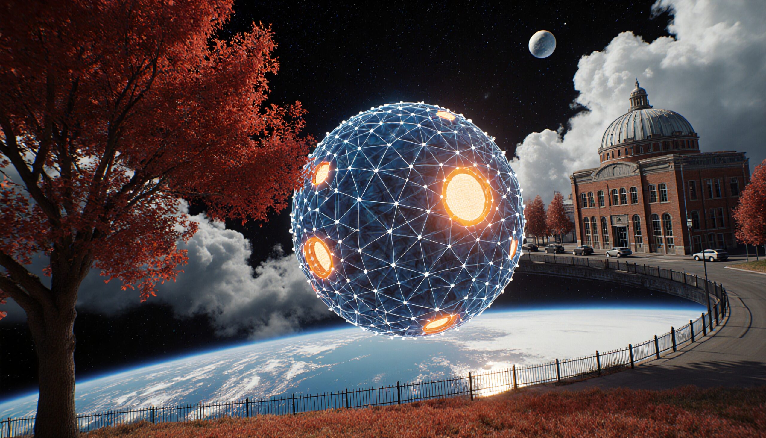 Futuristic Sphere Dominates Skies