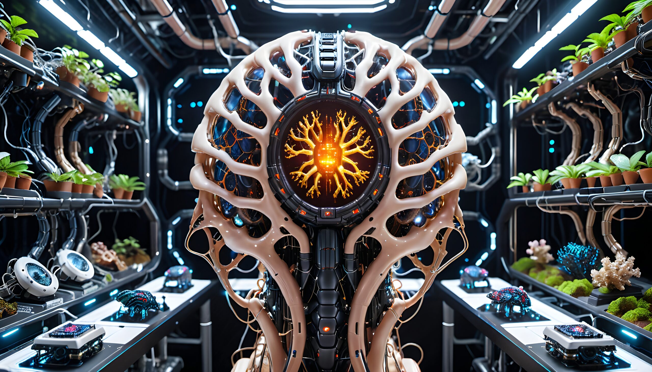Futuristic Organic-Tech Laboratory Scene