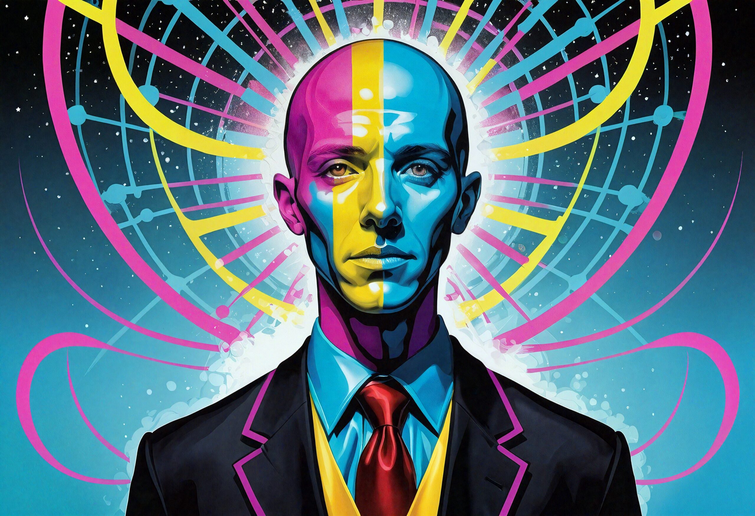 Surreal Psychedelic Cosmic Portrait